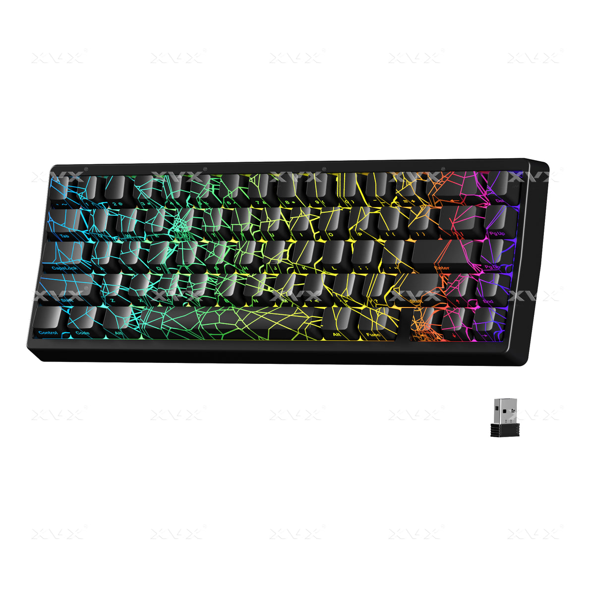 XVX M67 Jadestone 65% メカニカルキーボード 自作キーボード XVX M67 JadeStone Spider Web Tri-Mode RGB Mechanical Keyboard