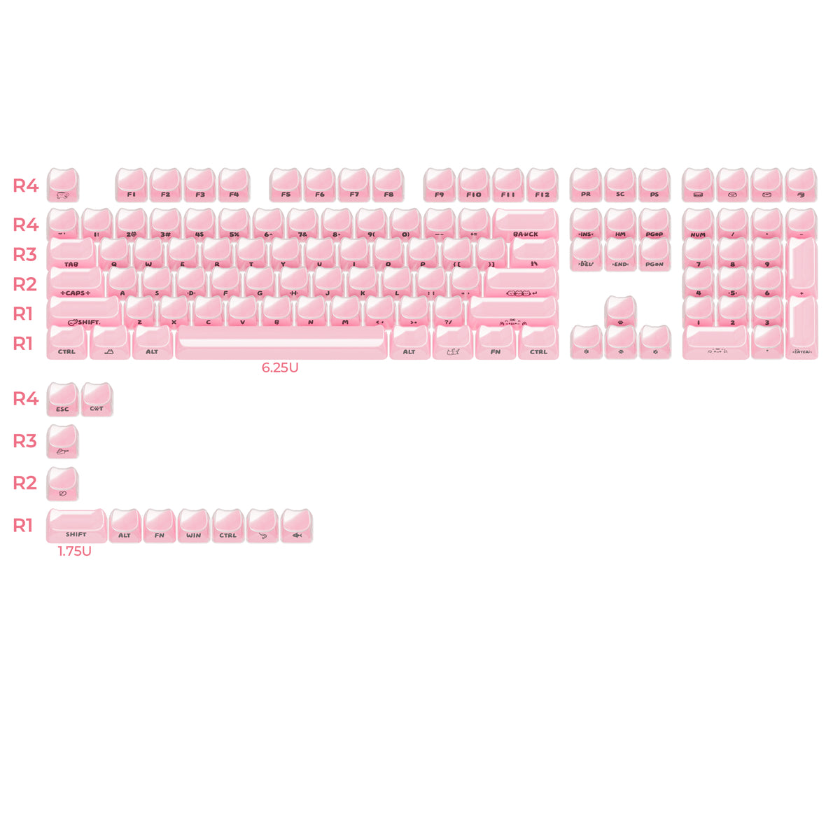 XVX Jelly MAO Profile Side-Printed Translucent 119-Key Keycap Set