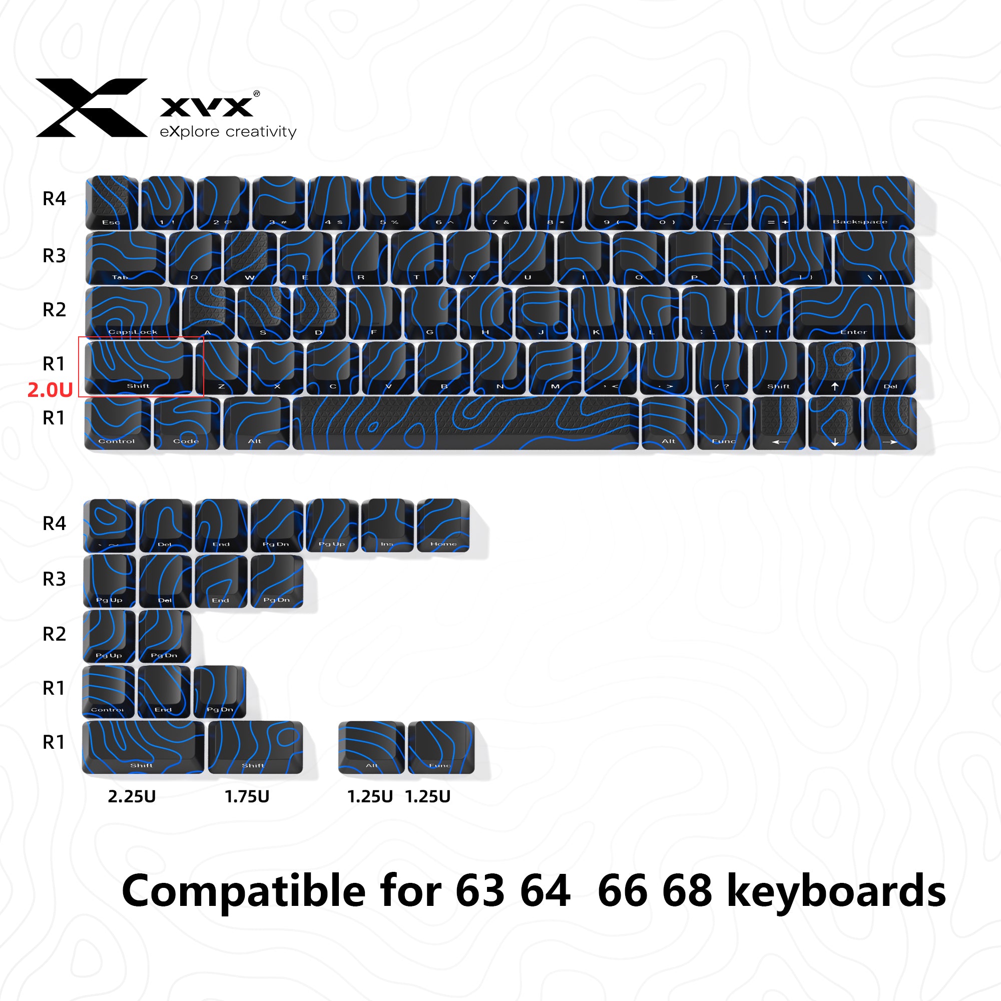 XVX Topographic New Version Pattern Shine-Through OEM Profile IMD-Tech ...