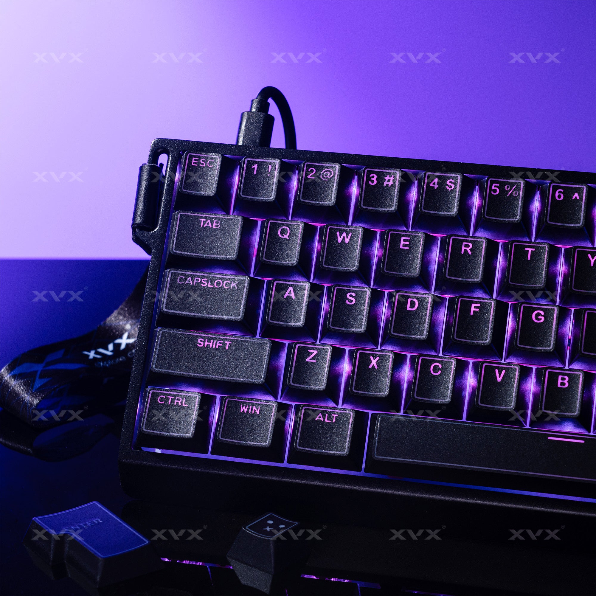 XVX PRISM Shine-Through Double shot Cherry Profile PBT Keycap Set 142 ...