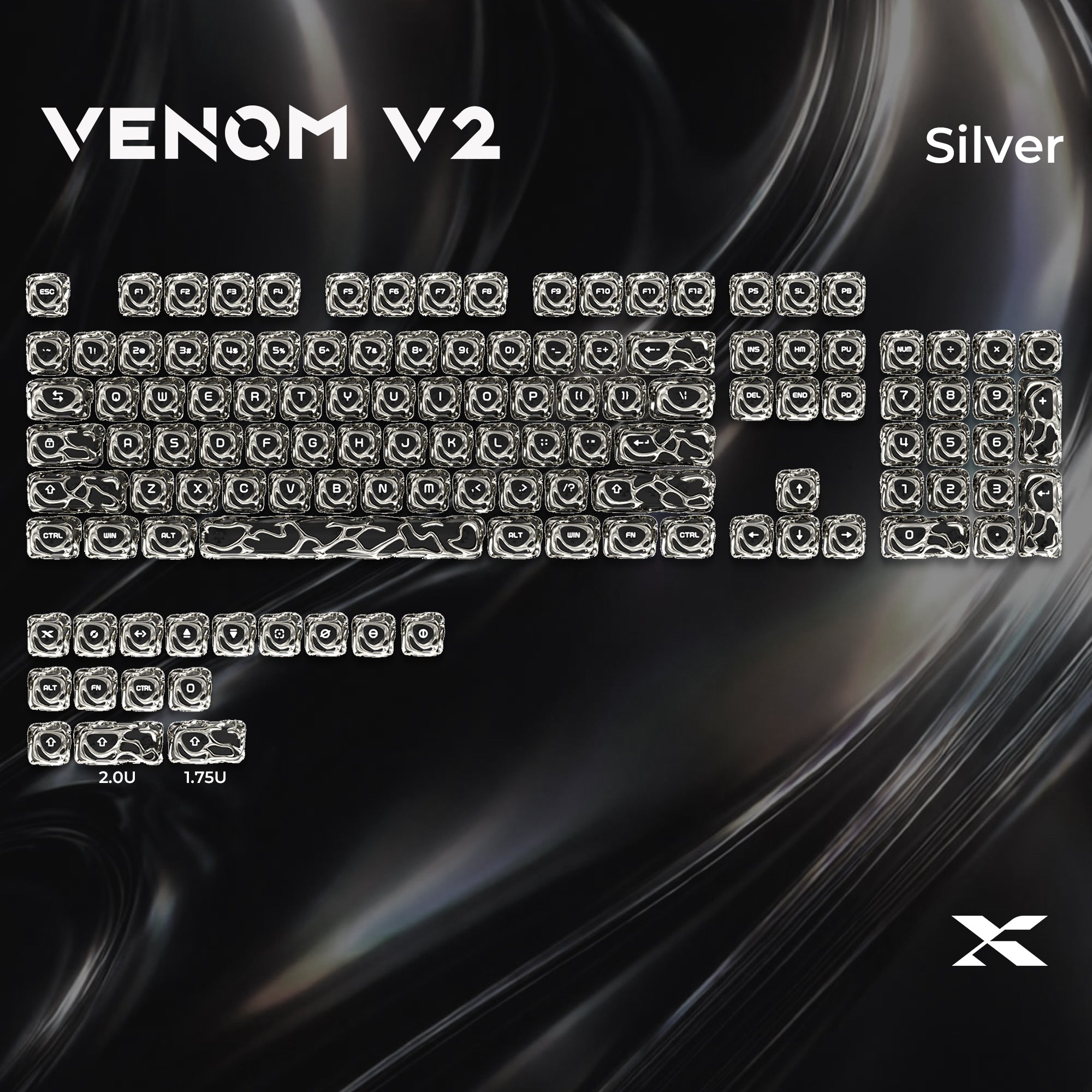 XVX Venom Themed Liquid Metallic Electroplating ABS+PC Keycap Set XVX Keyboard