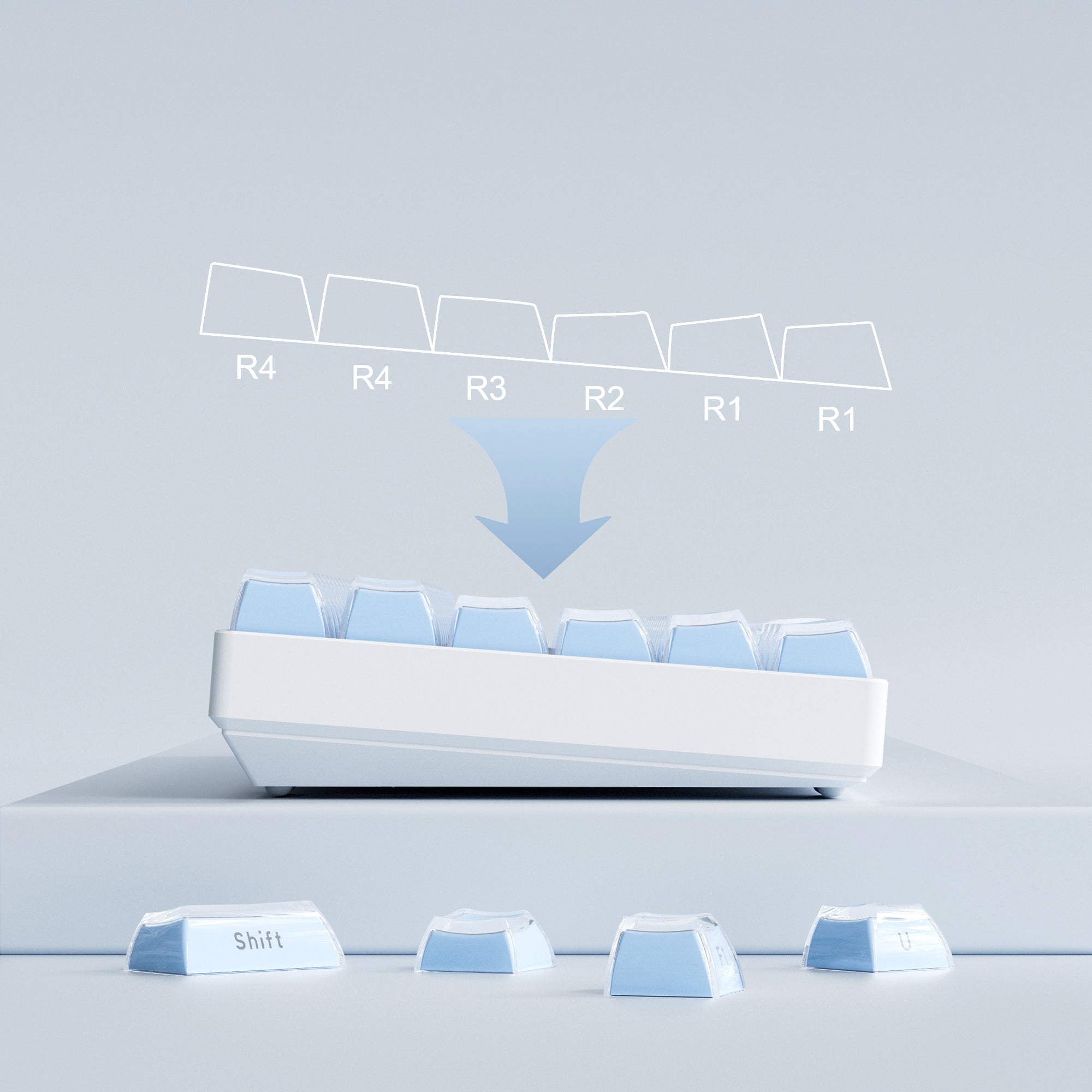 XVX Jelly Side-Printed Translucent Double-Shot OEM Profile 113-Key Keycap Set XVX Keyboard Channel
