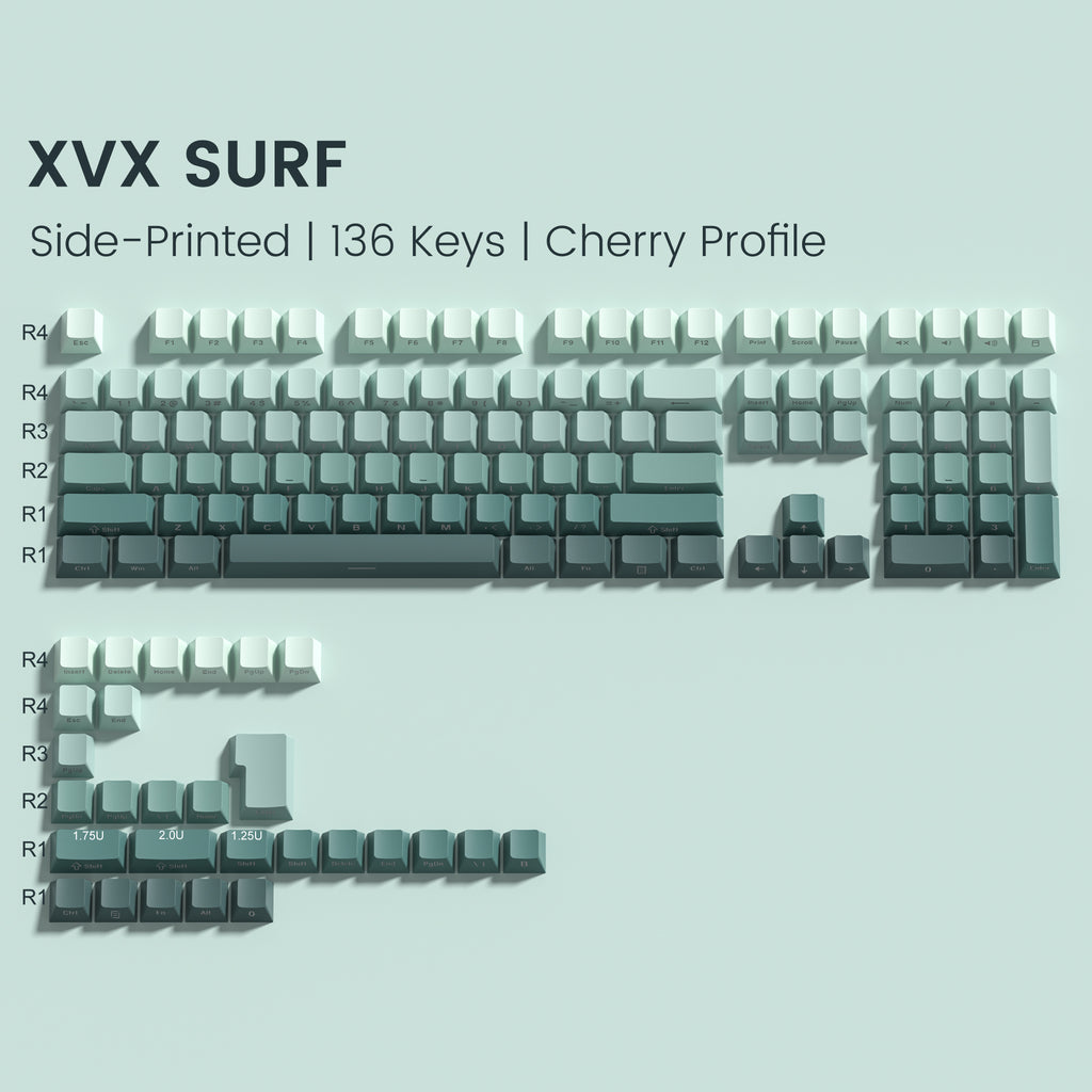XVX Gradient Series 136-Key Side-Printed Cherry Profile Keycap (8 Colors) - xvxchannel