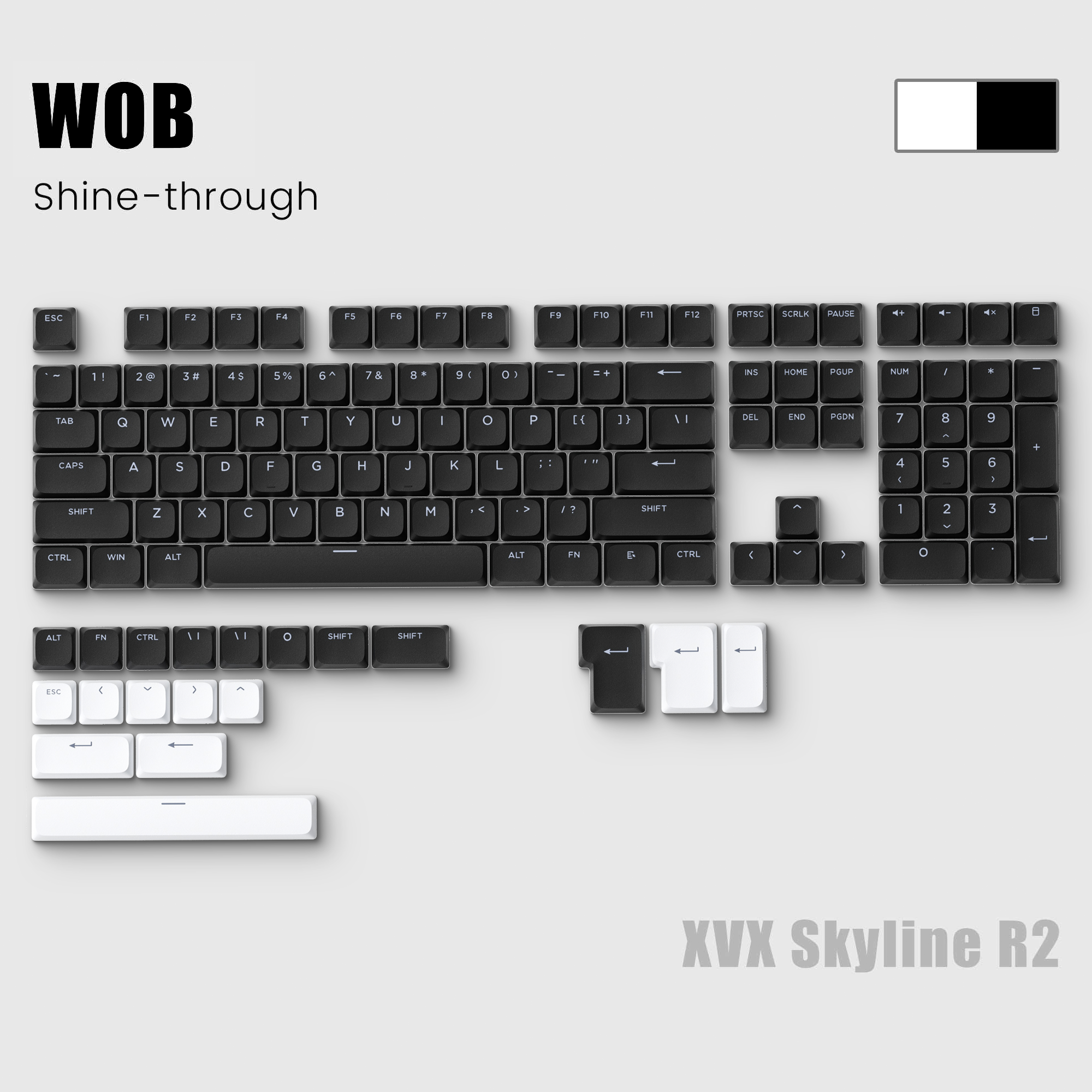 XVX Skyline R2 - Low Profile PBT Double-Shot Keycap Set xvxchannel