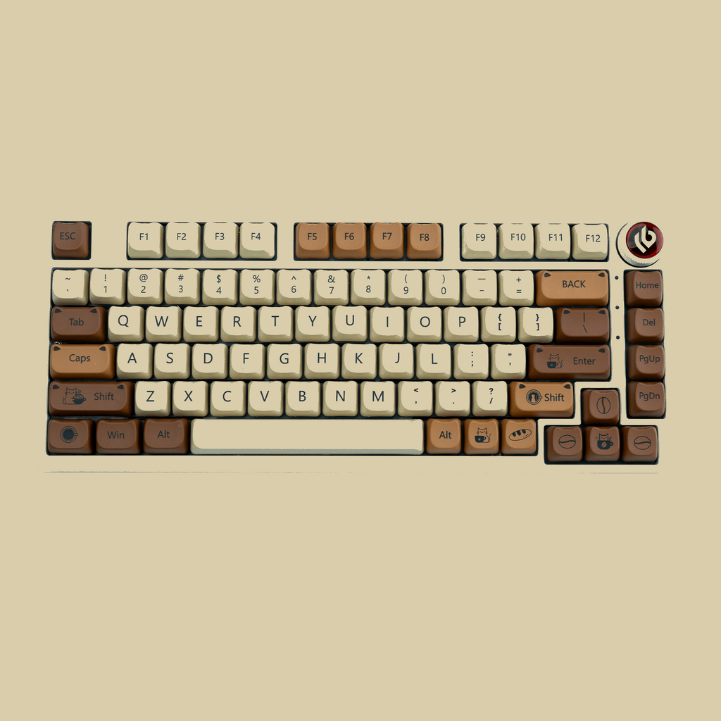 XVX Coffee Cat 141-Key MAO Profile Dye-Sub PBT Keycap - xvxchannel