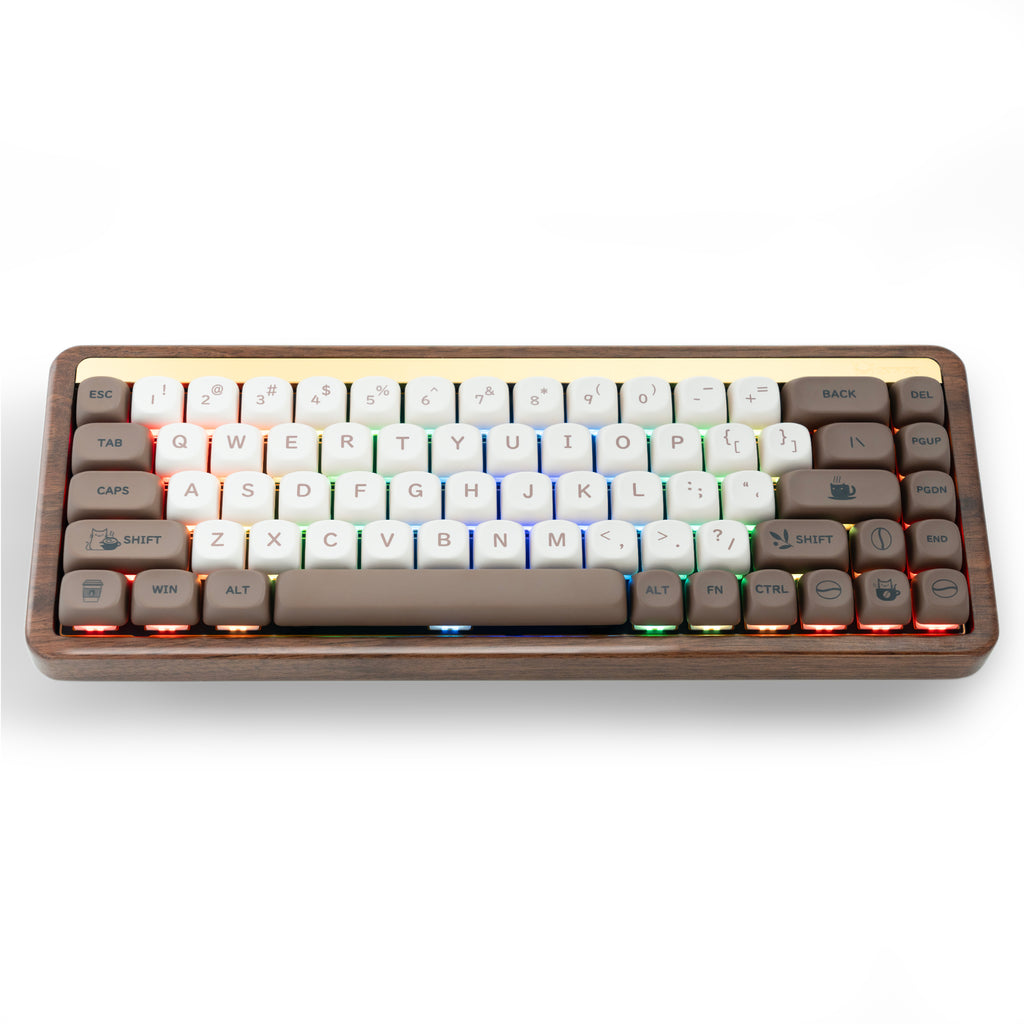 XVX M68 Solid Walnut Mechanical Keyboard Hot Swap Switchs With PBT Keycaps - xvxchannel