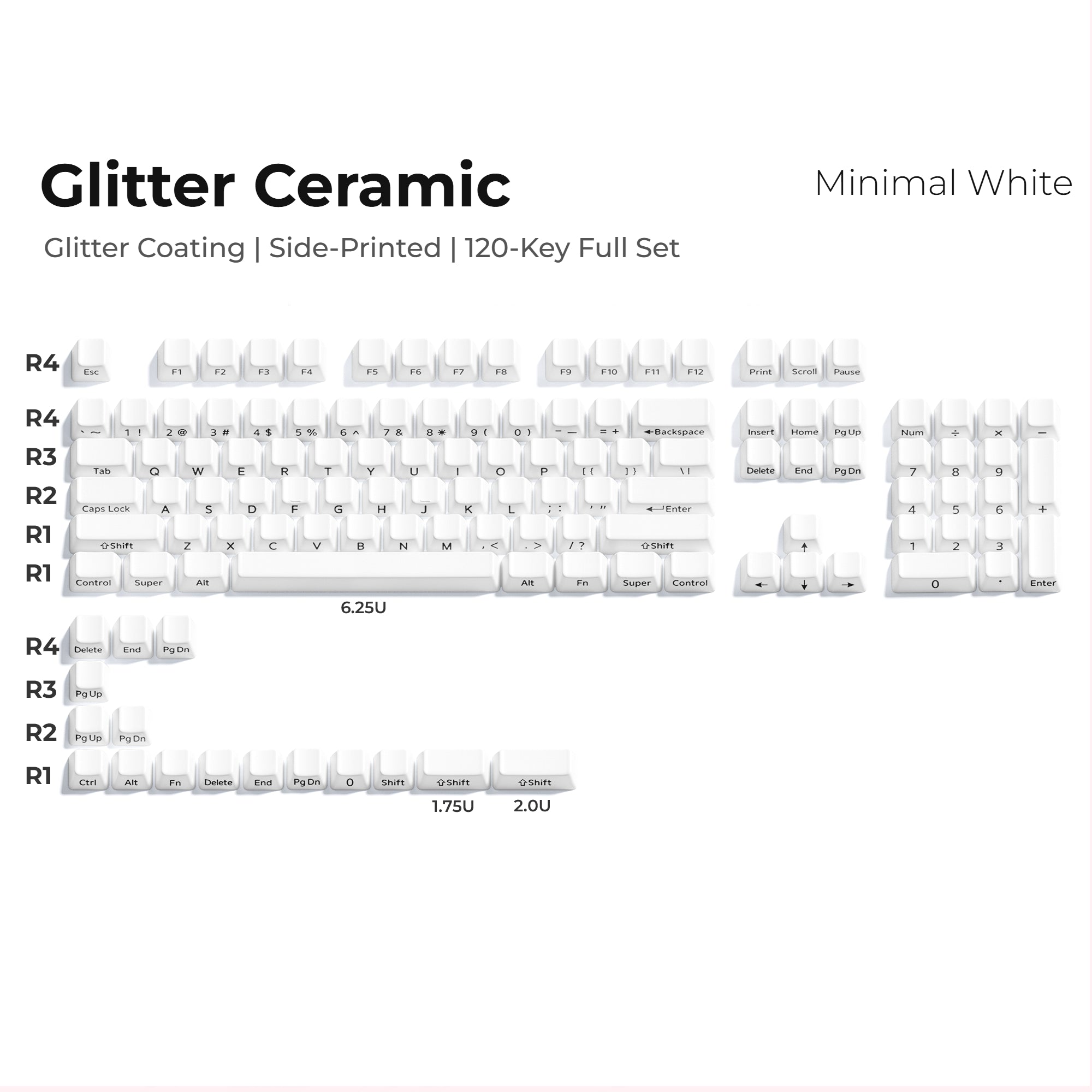 XVX Glitter Ceramic Cherry Profile 120-Key Full Keycap Set XVX Keyboard