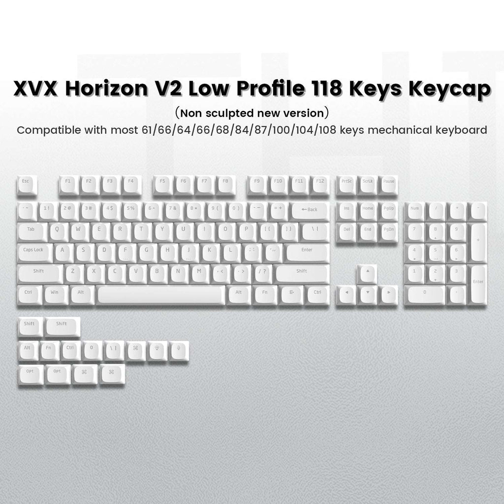 XVX Horizon V2 Low Profile/Uniform Profile Double-Shot Keycap Set (118-Key) - xvxchannel