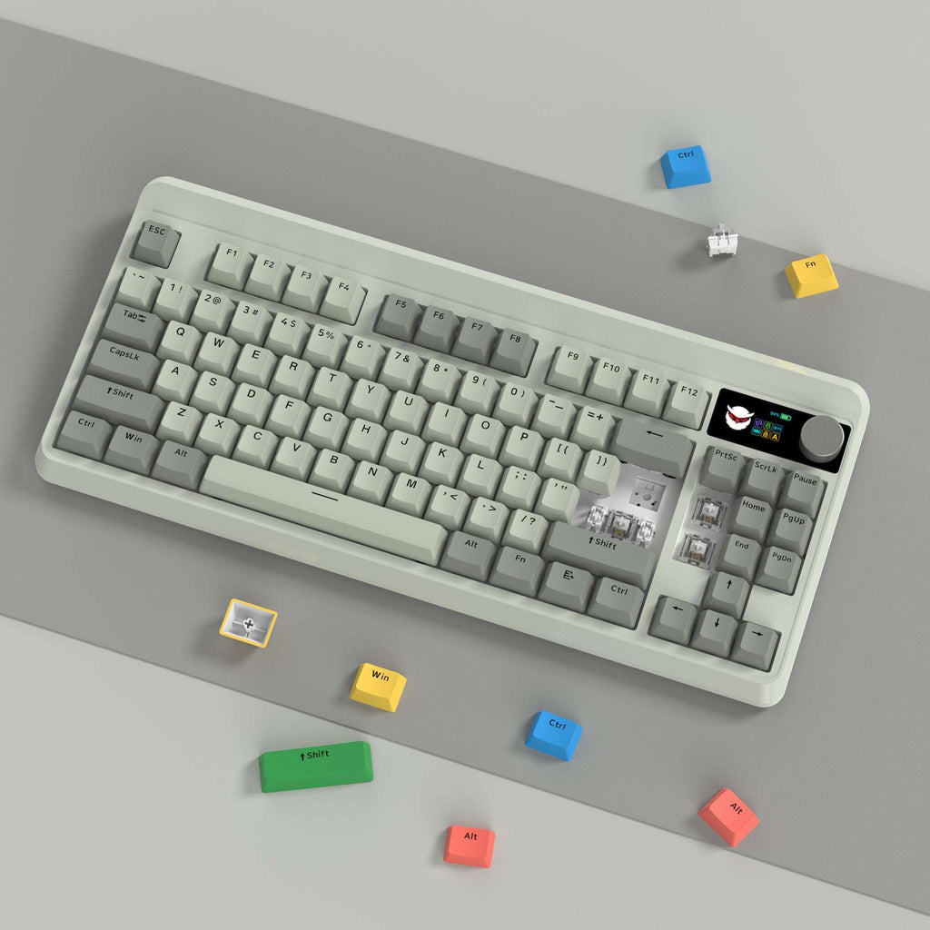 XVX M87 Pro Tri-Mode Smart Display Mechanical Keyboard (Coral Sea/Retro Grey/Shadow) - xvxchannel