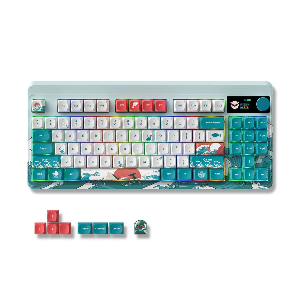 XVX M87 Pro Tri-Mode Smart Display Mechanical Keyboard (Coral Sea/Retro Grey/Shadow) - xvxchannel
