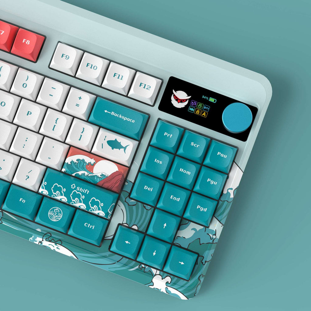 XVX M87 Pro Tri-Mode Smart Display Mechanical Keyboard (Coral Sea/Retro Grey/Shadow) - xvxchannel