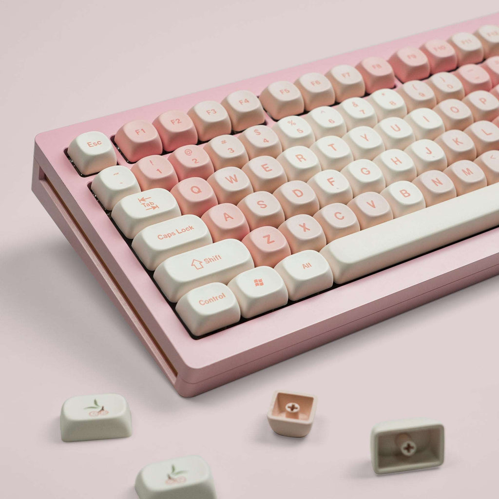Pudding Keycaops XVX Cherry Pudding 143-Key MOA Profile Dye-Sub PBT Keycap Set