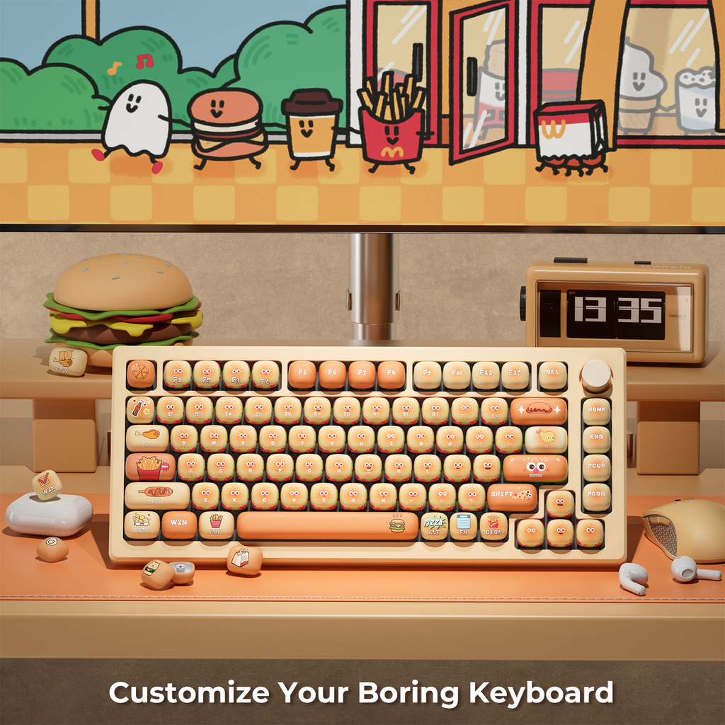 Computer Hamberger Key XVX Hamburger Party MOG Profile Dye-Sublimation 139-Key PBT Keycap Set