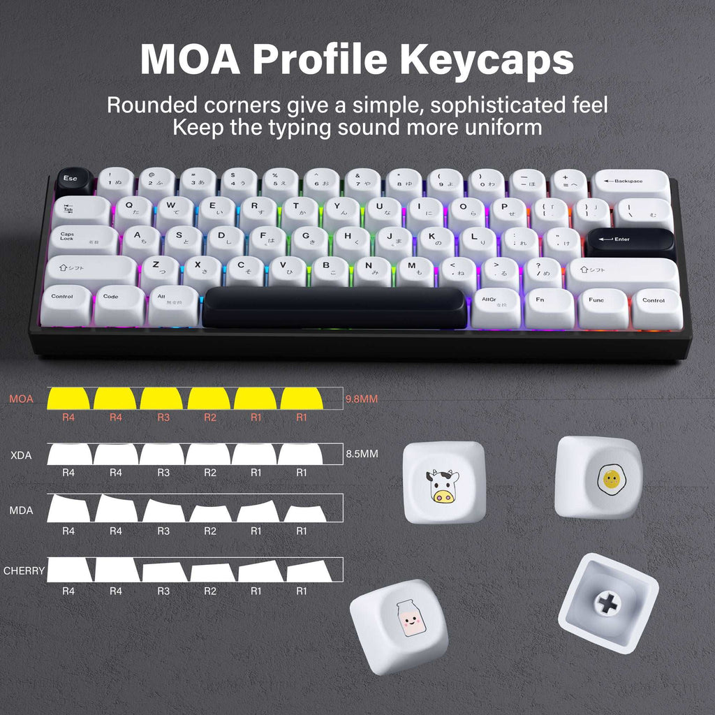XVX Minimalist Style BOW 137-Key MOA Profile Dye-Sub PBT Keycap Set - xvxchannel