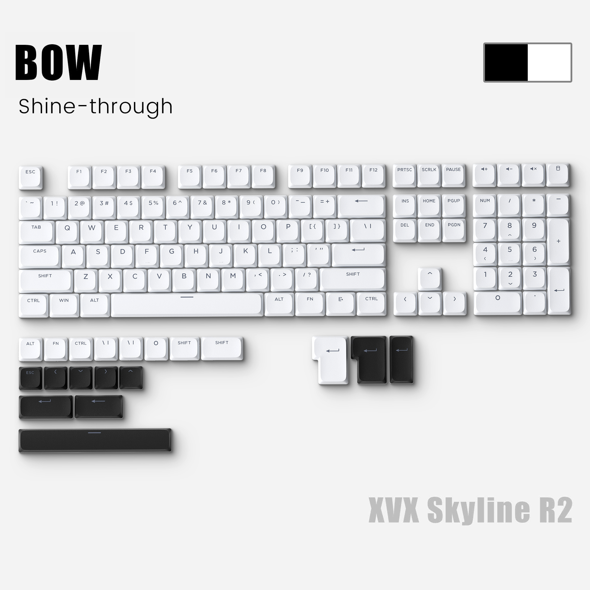 XVX Skyline R2 - Low Profile PBT Double-Shot Keycap Set xvxchannel