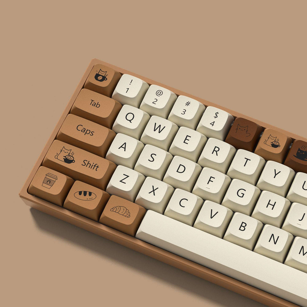 XVX Coffee Cat 143-Key XDA Profile Dye-Sub PBT Keycap - xvxchannel