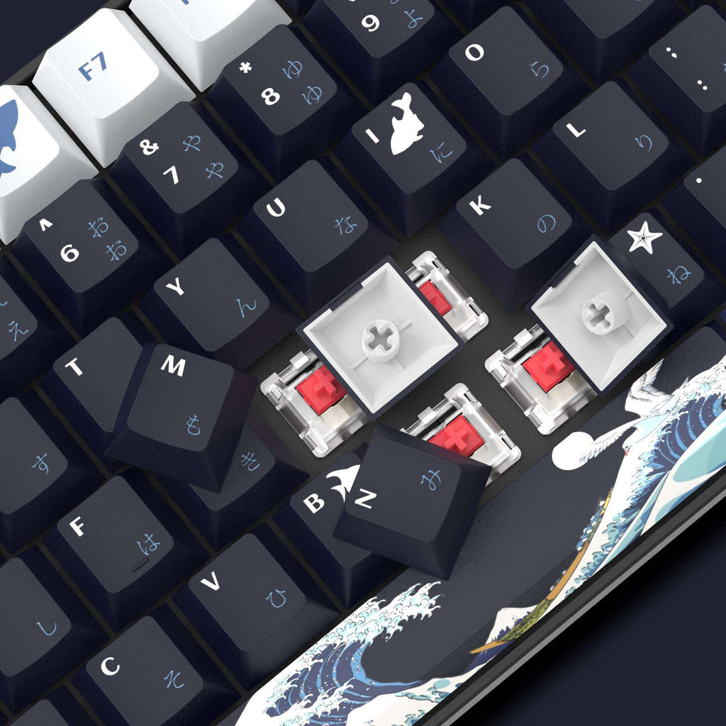 XVX Coral Sea/Kanagawa Cherry Profile Dye-sub PBT Keycap Set (132-Key) - xvxchannel