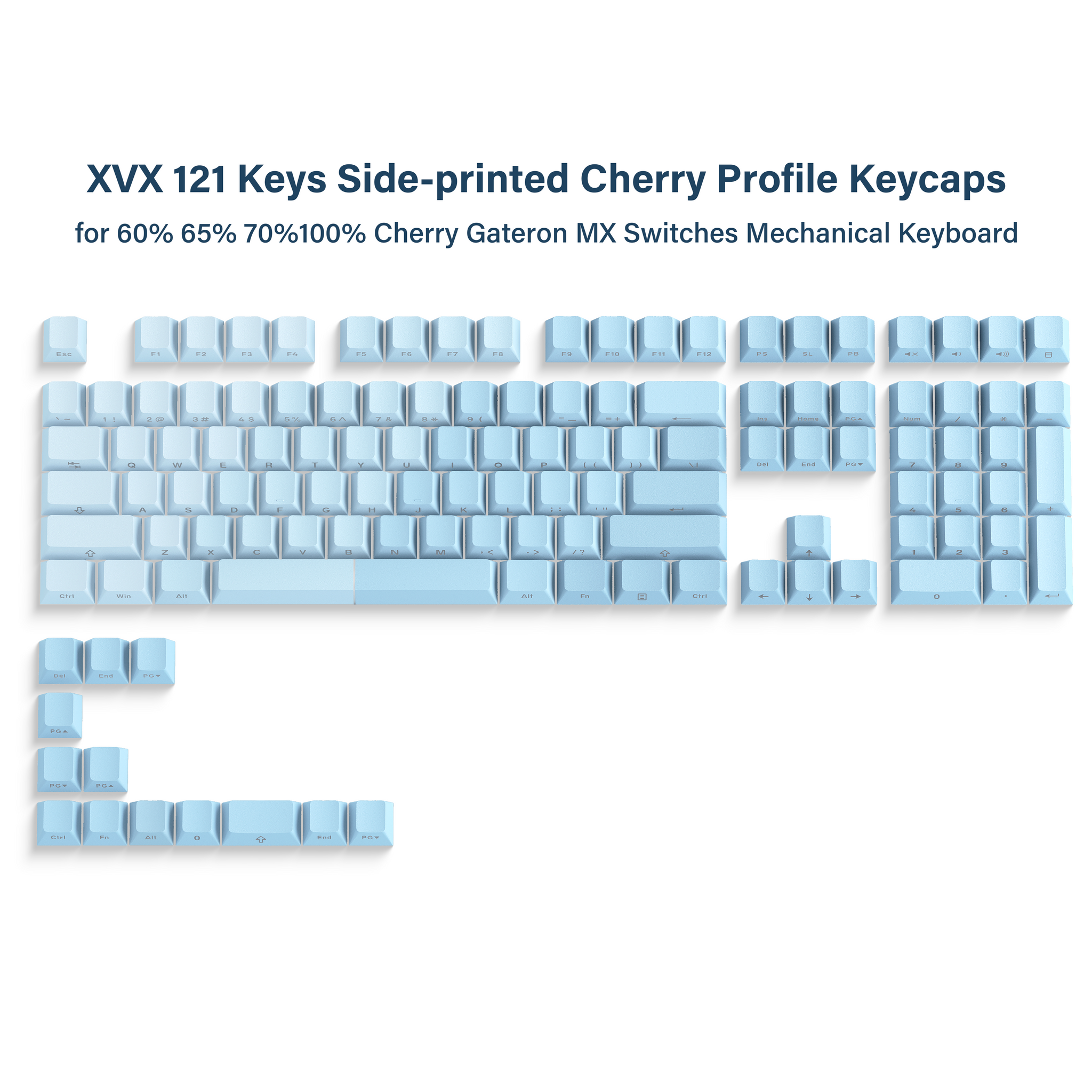 XVX Gradient X-Axis Series Side-Printed Cherry Profile 121-Key PBT Key