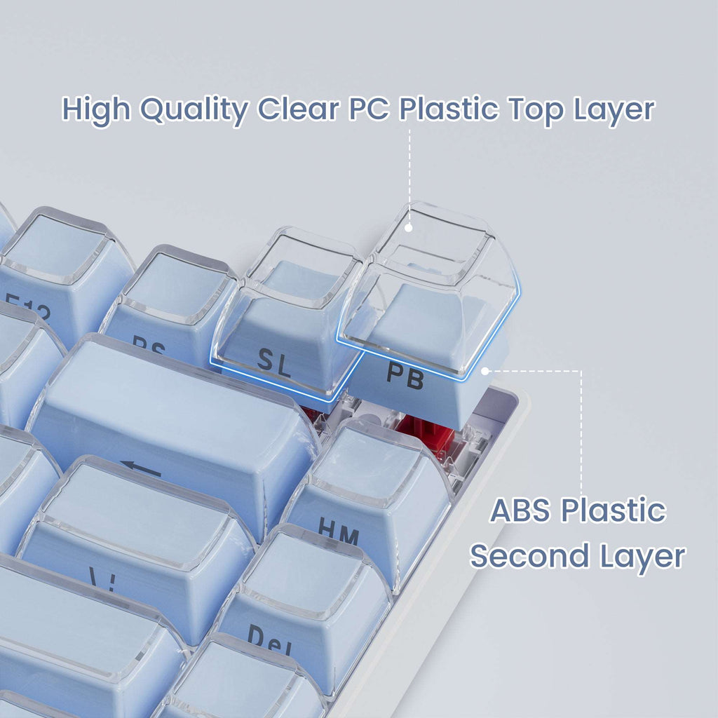 XVX Jello Side-Printed Translucent OEM Profile Keycap (113-Key) - xvxchannel