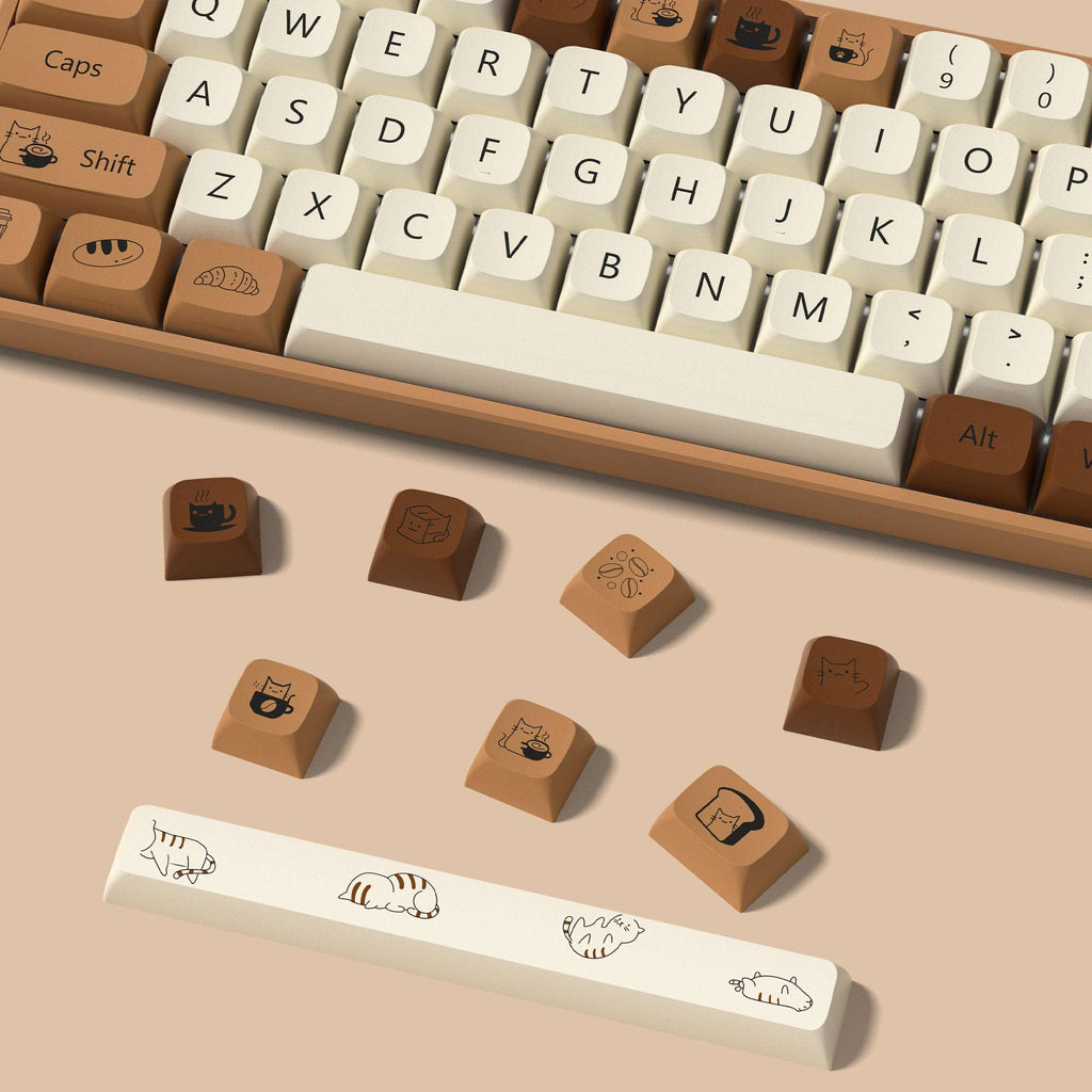 XVX Coffee Cat 143-Key XDA Profile Dye-Sub PBT Keycap - xvxchannel