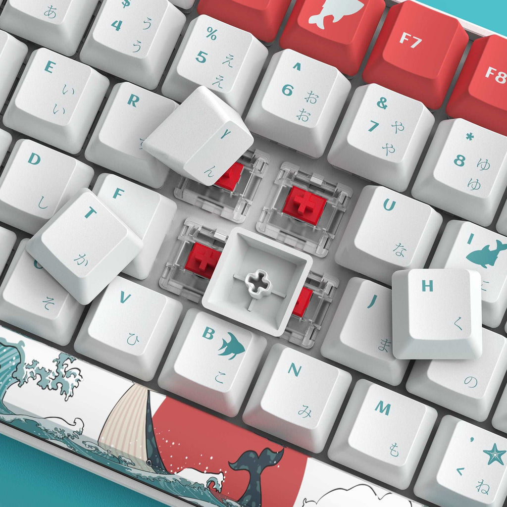 XVX Coral Sea/Kanagawa Cherry Profile Dye-sub PBT Keycap Set (132-Key) - xvxchannel