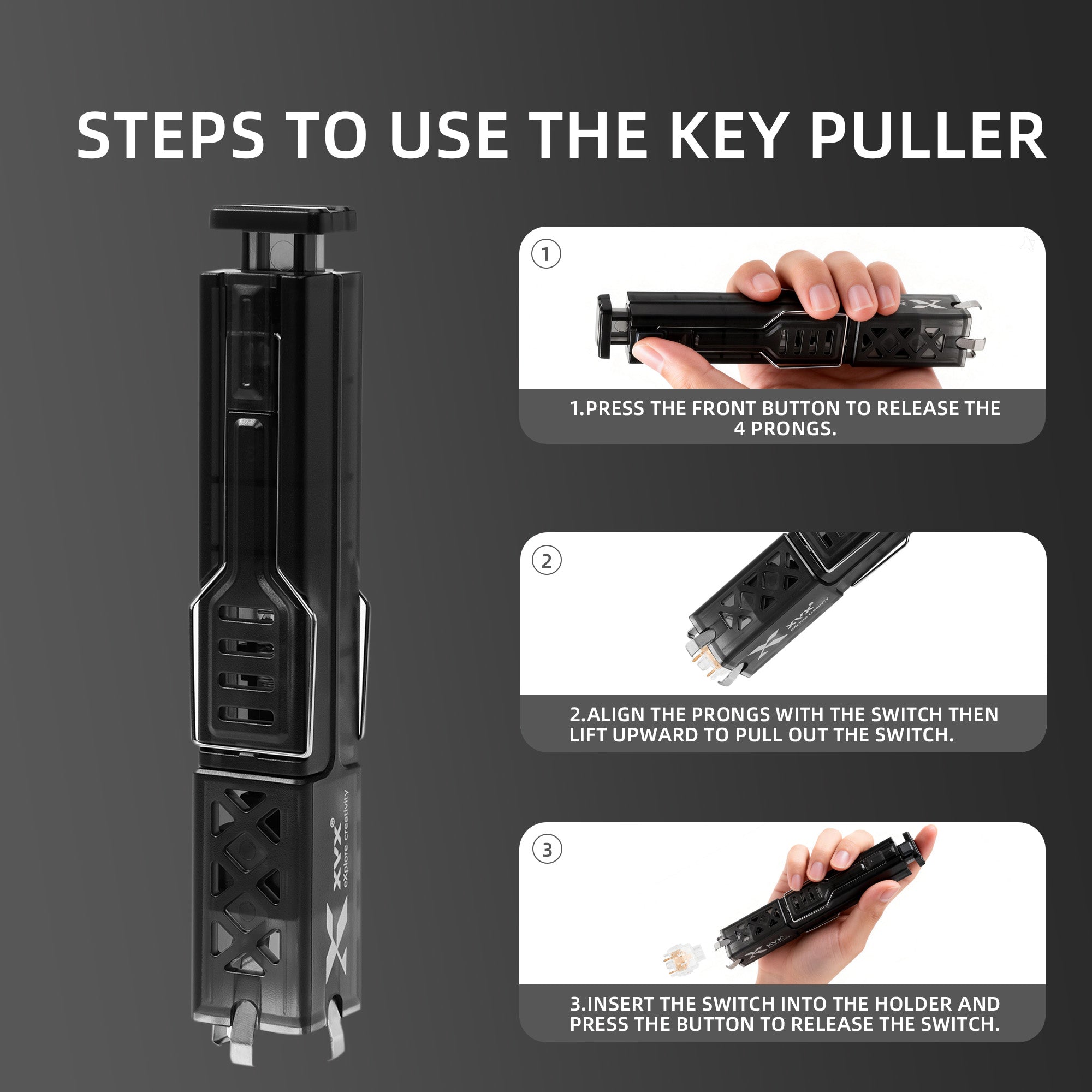 XVX 2-in-1 Switch and Keycap Puller with 4-Claw Grip XVX Keyboard Channel