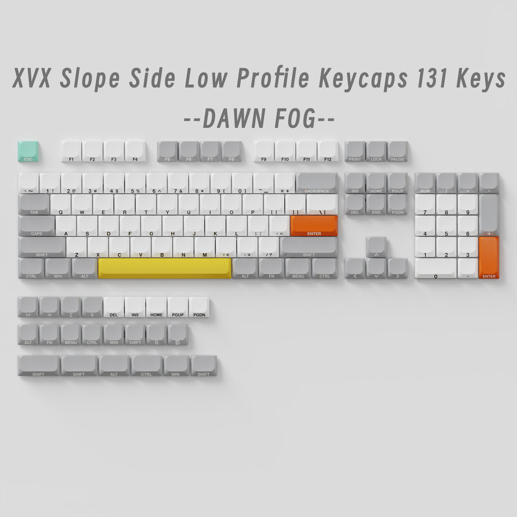 XVX Slope Low Profile Side-Printed Keycaps 131 Keys (6 Colors) - xvxchannel