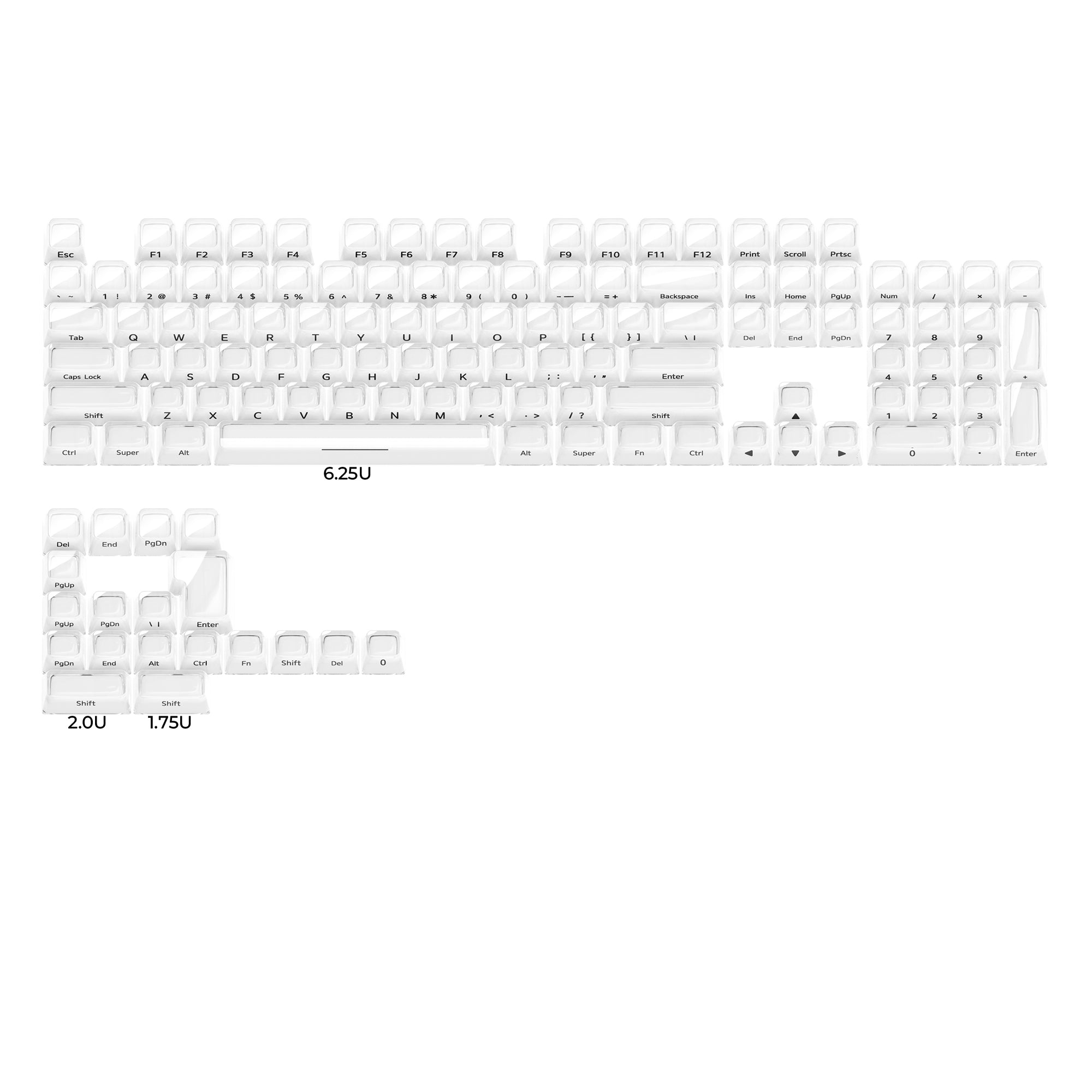 XVX Jelly R2 Side-Printed Translucent MDA Profile 122-Key Keycap Set