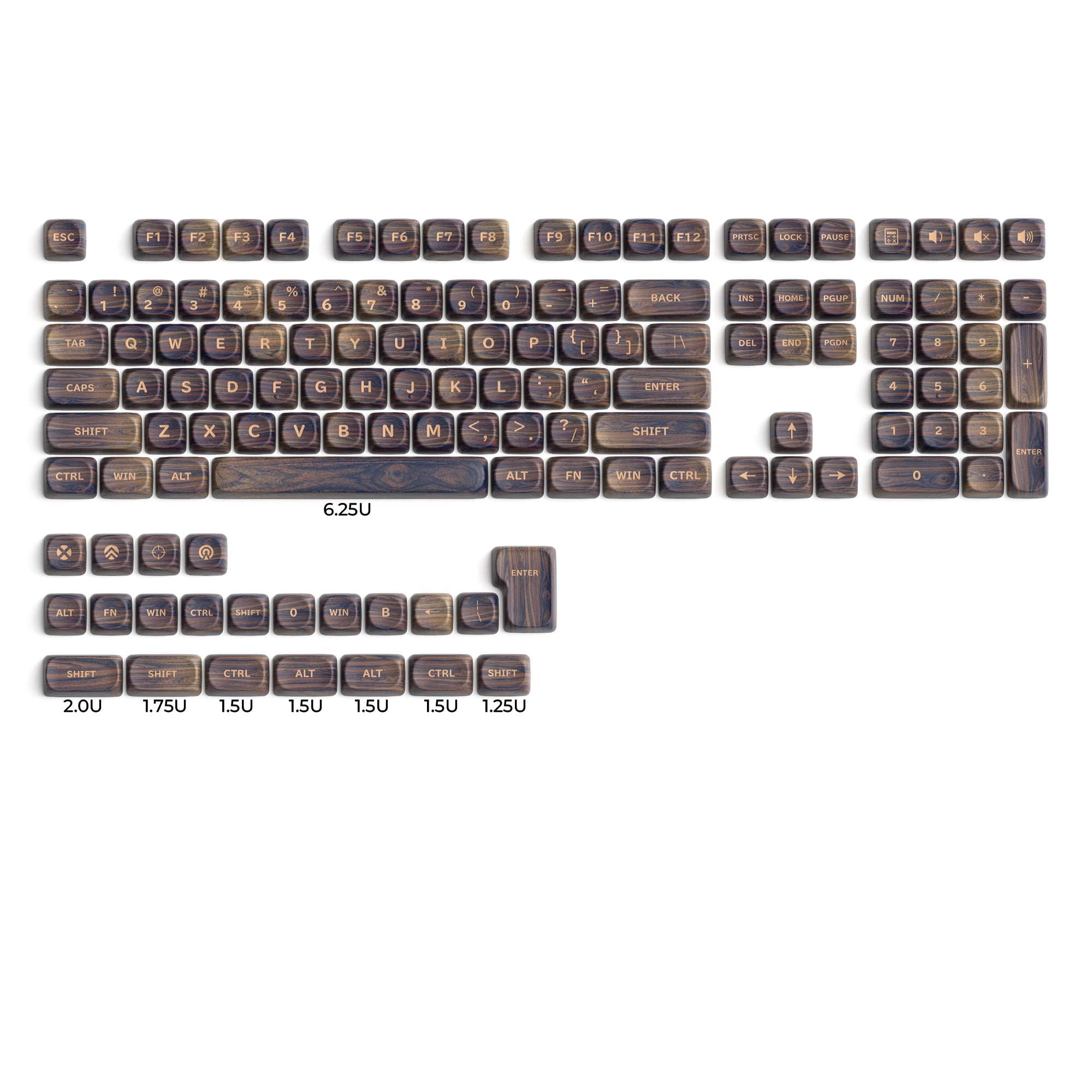 XVX Walnut Texturer  MOA  Profile Dye-Sub PBT Keycap Set 130-Key xvxchannel