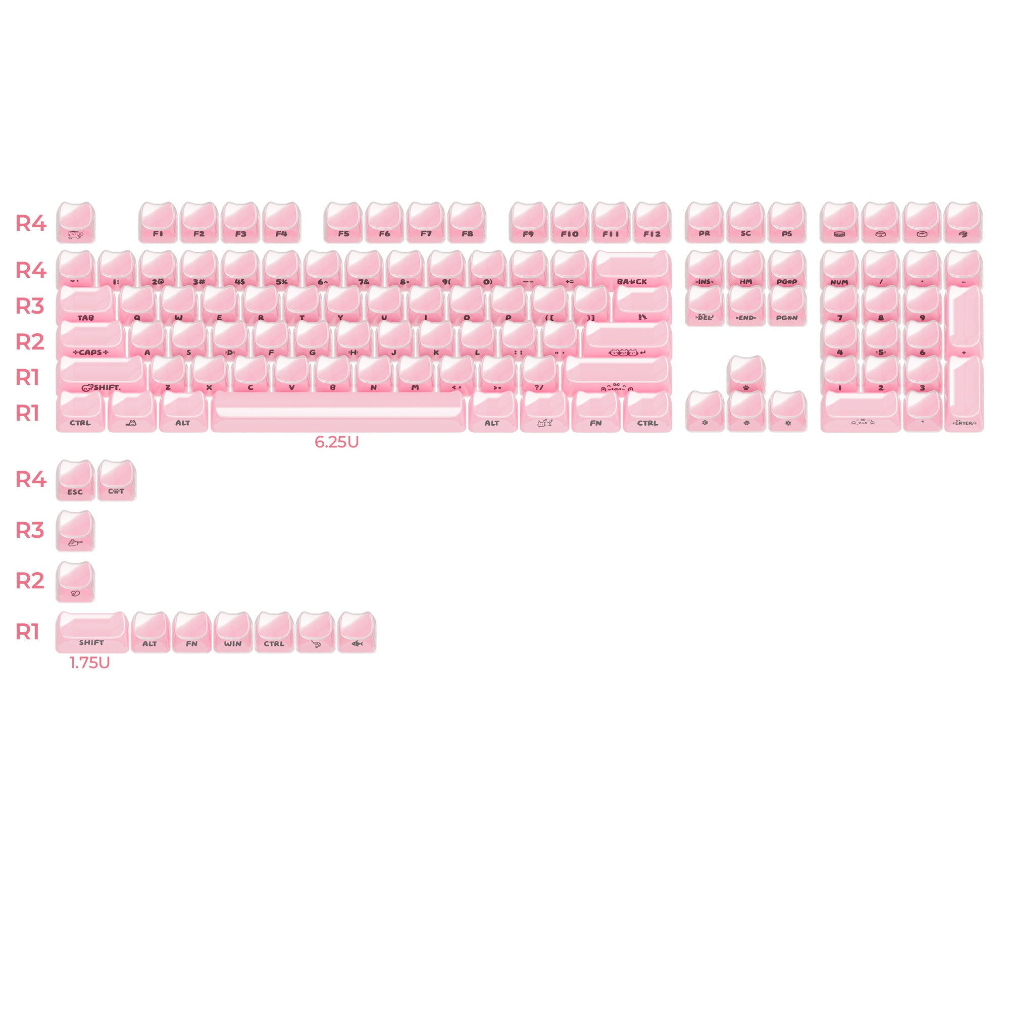 XVX Jelly MAO Profile Side-Printed Translucent 119-Key Keycap Set XVX Keyboard Channel