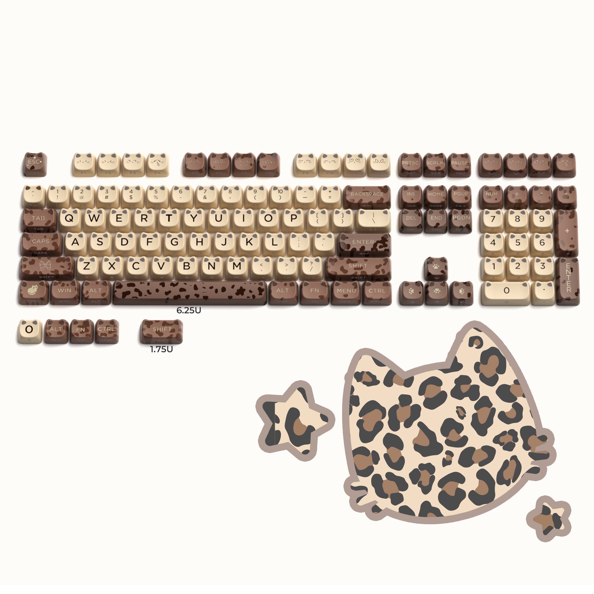 XVX Lumicat MAO Profile Side-Printed Shine-Through 113-Key Keycap Set XVX Keyboard