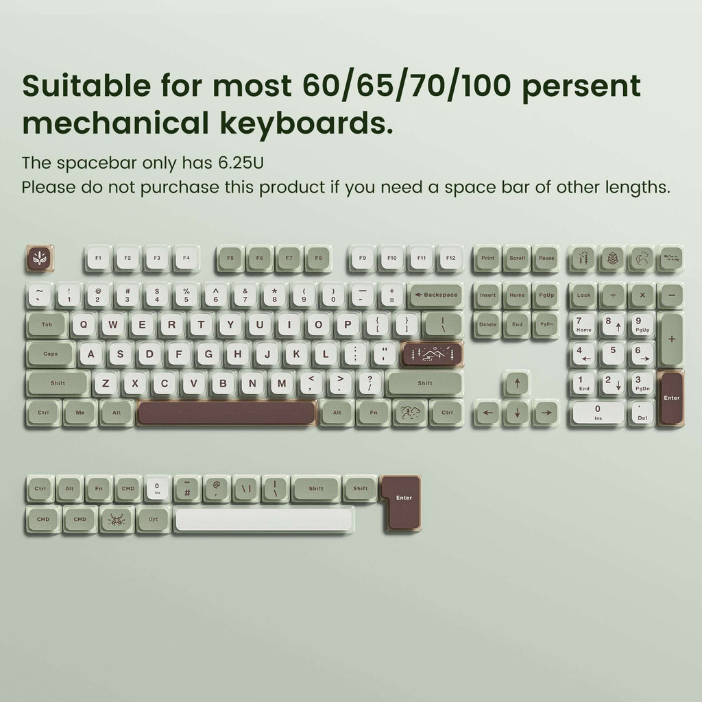 XVX Mist Dye-Sub Low Profile Keycap (125-Key) - xvxchannel
