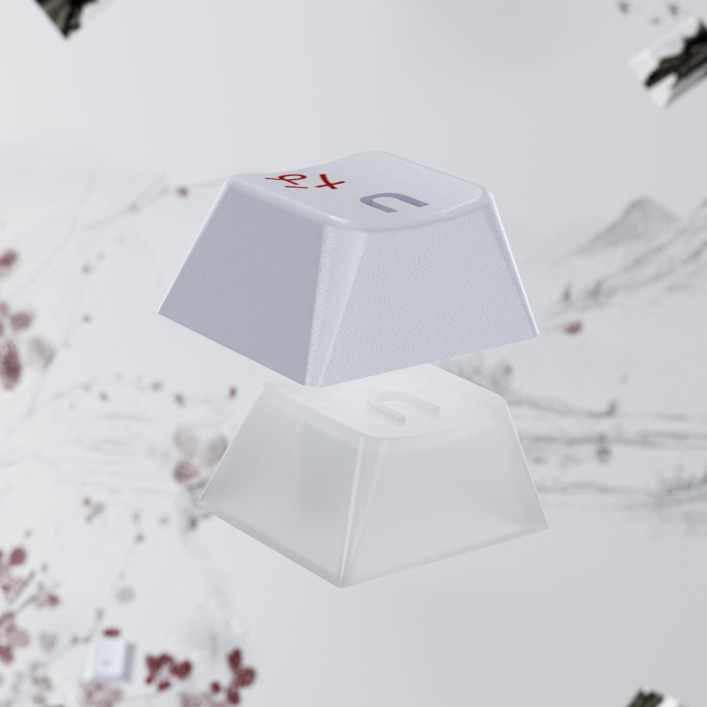 XVX  Plum Blossom Cherry Profile Double shot  5-sided Dye-Sub PBT Keycap Set (127-Key) - xvxchannel