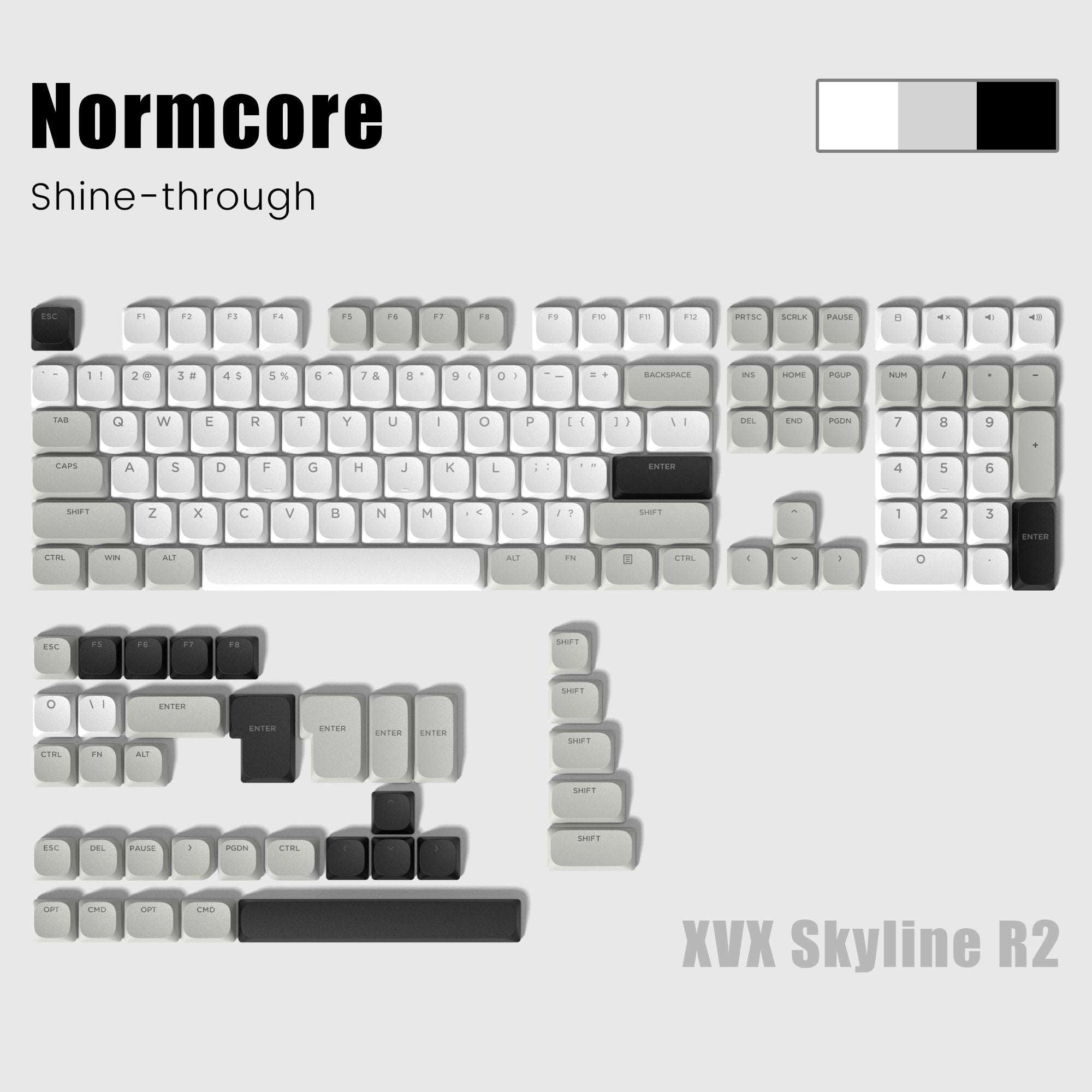 XVX Skyline R2 - Low Profile PBT Double-shot Keycap (6 Colors) - xvxchannel