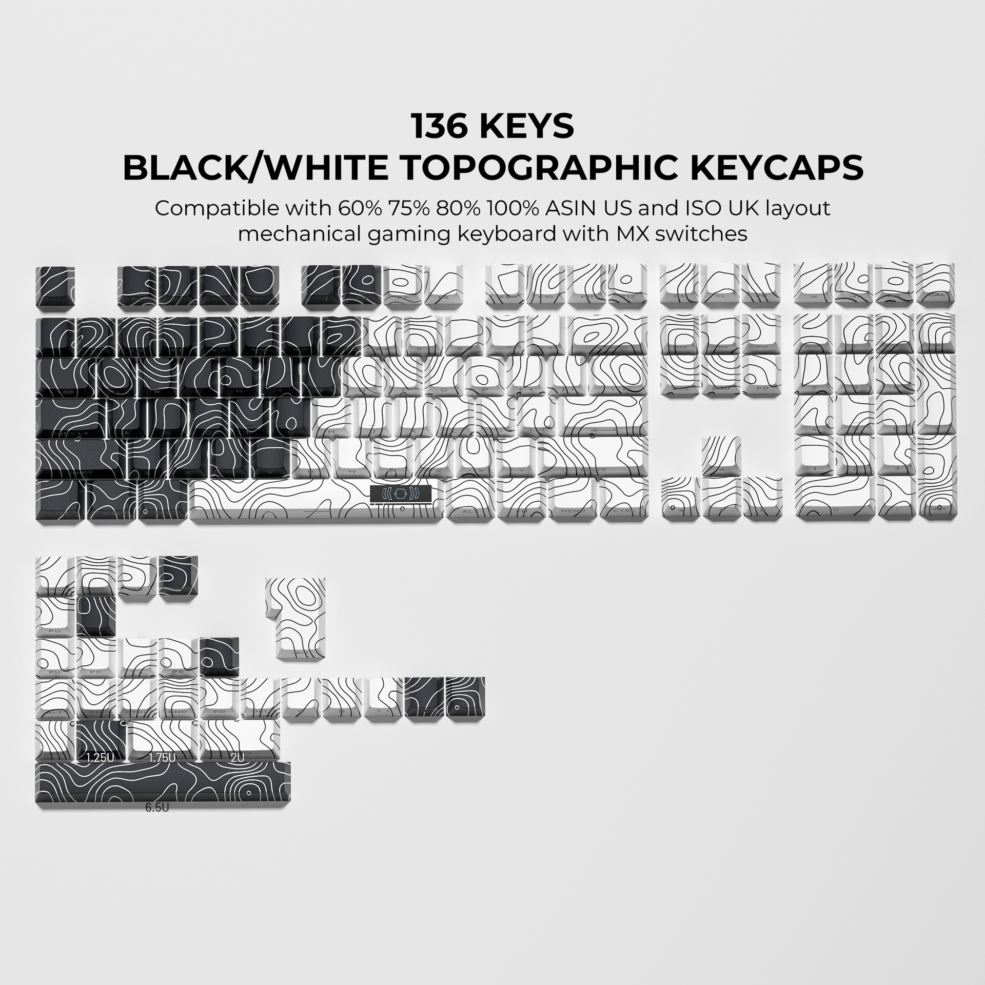XVX Topographic Cherry Profile Dye-Sub Keycap Set (132-Key) – XVX