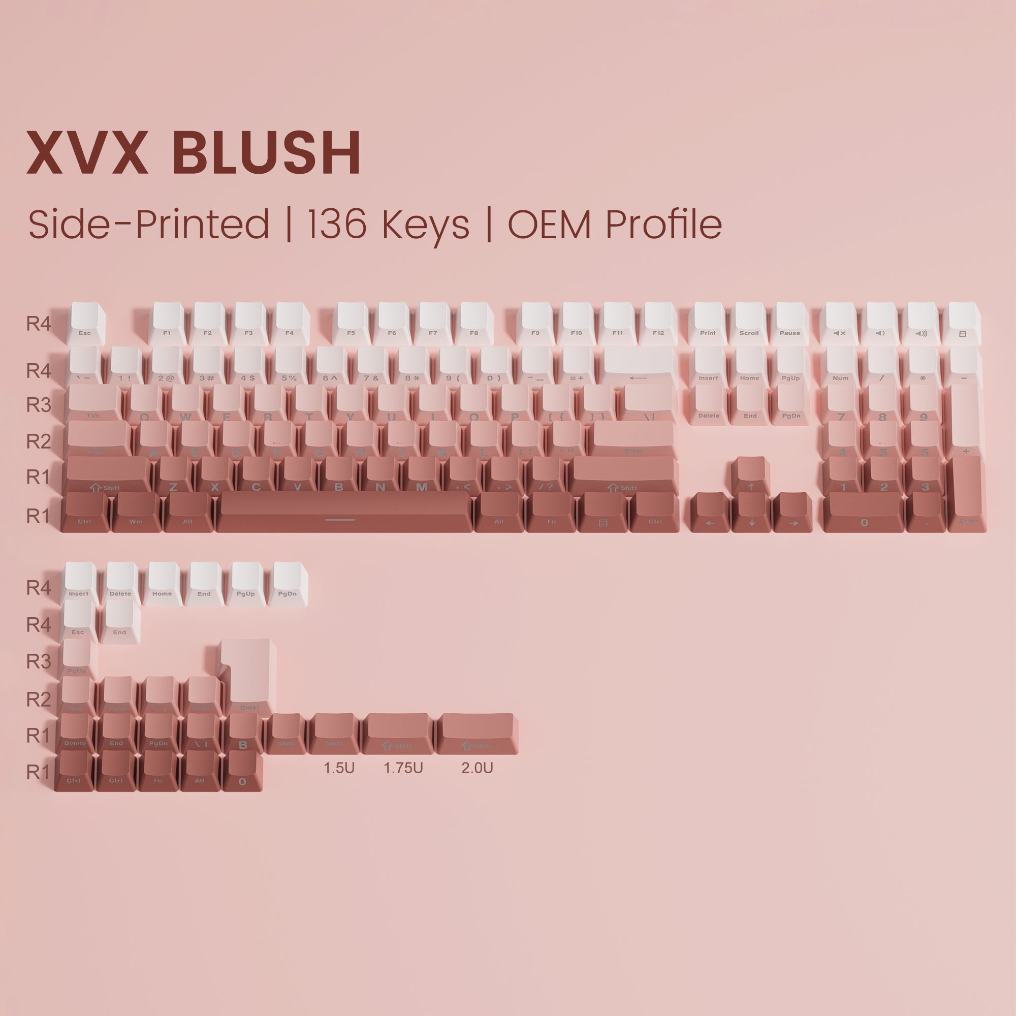 XVX Gradient Series 136 Key Side Printed OEM Profile Keycap 7 Colors xvx-gradient-series-136-key-side-printed-oem-profile-keycap-7-colors