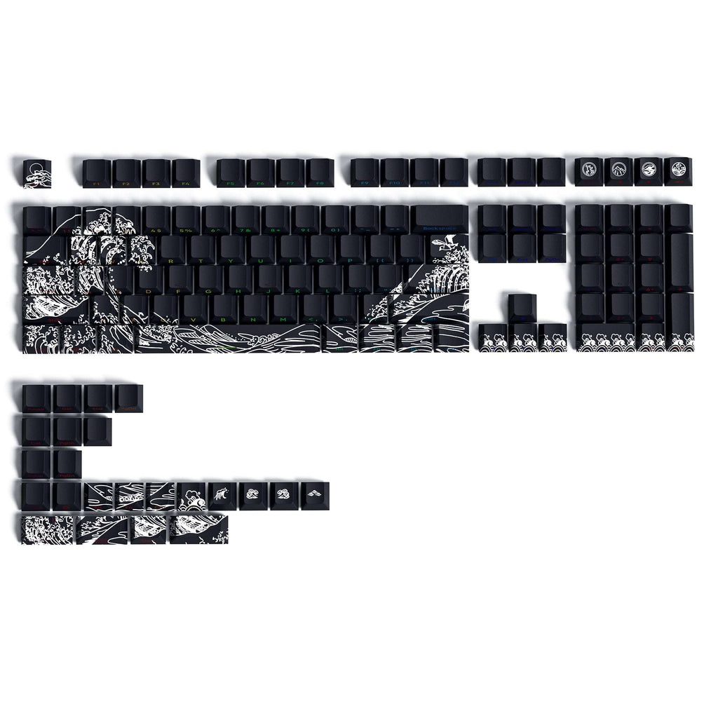 XVX Wave of Kanagawa Cherry Profile Side Print Dye-sub PBT Keycap Set (131-Key) - xvxchannel
