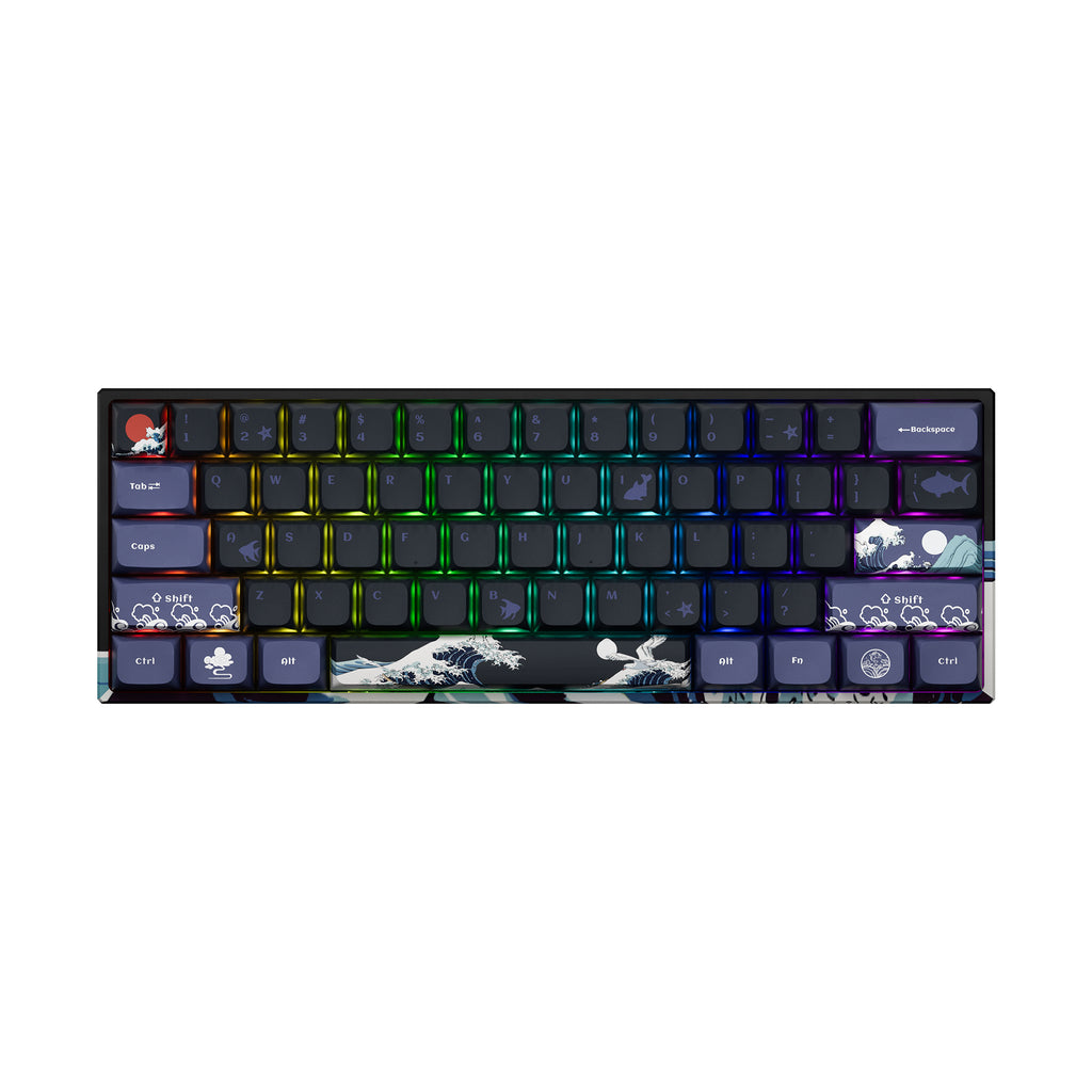 XVX M61 Kanagawa Hot-swappable 61 Keys Wired/Wireless Mechanical Keyboard - xvxchannel