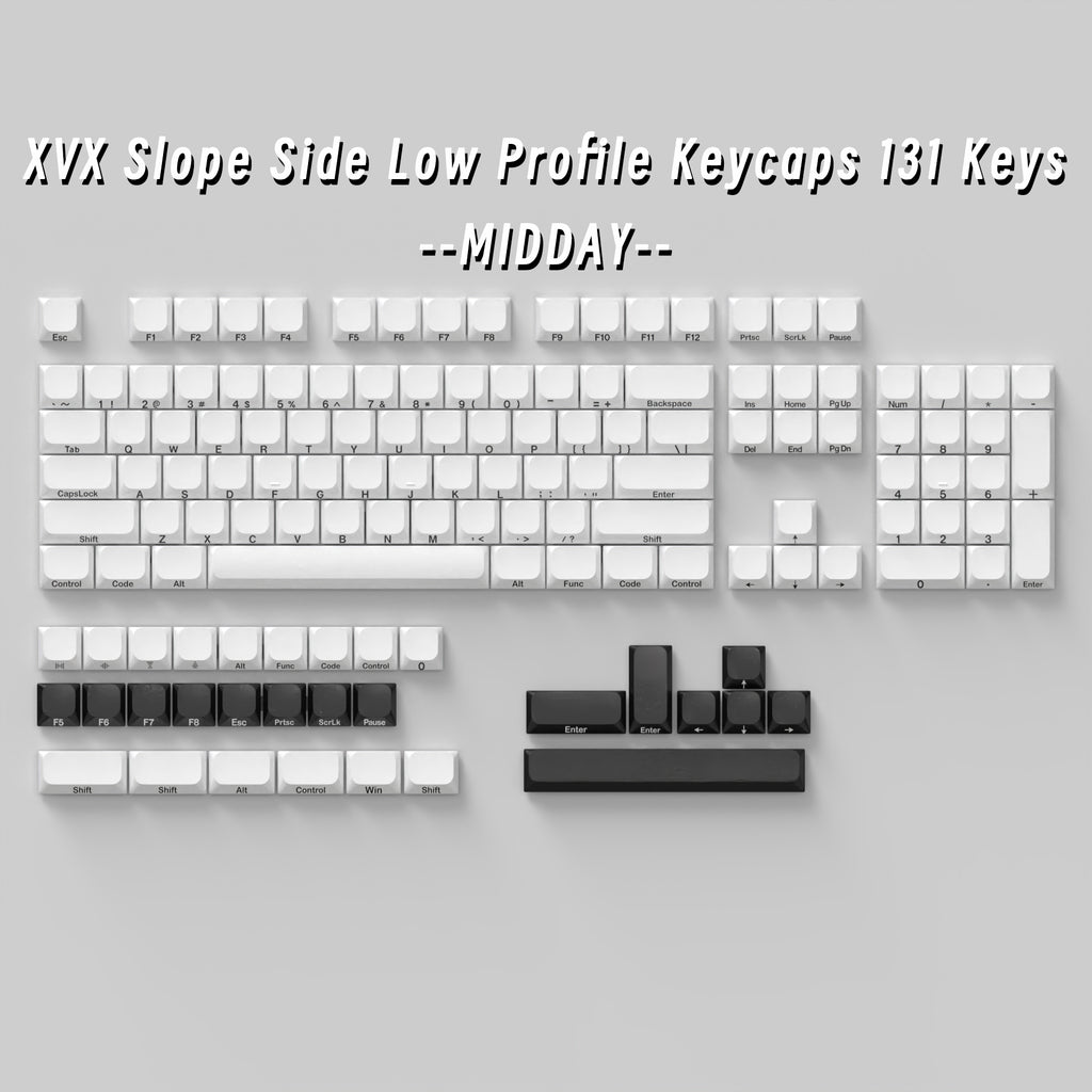 XVX Slope Low Profile Side-Printed Keycaps 131 Keys (6 Colors) - xvxchannel