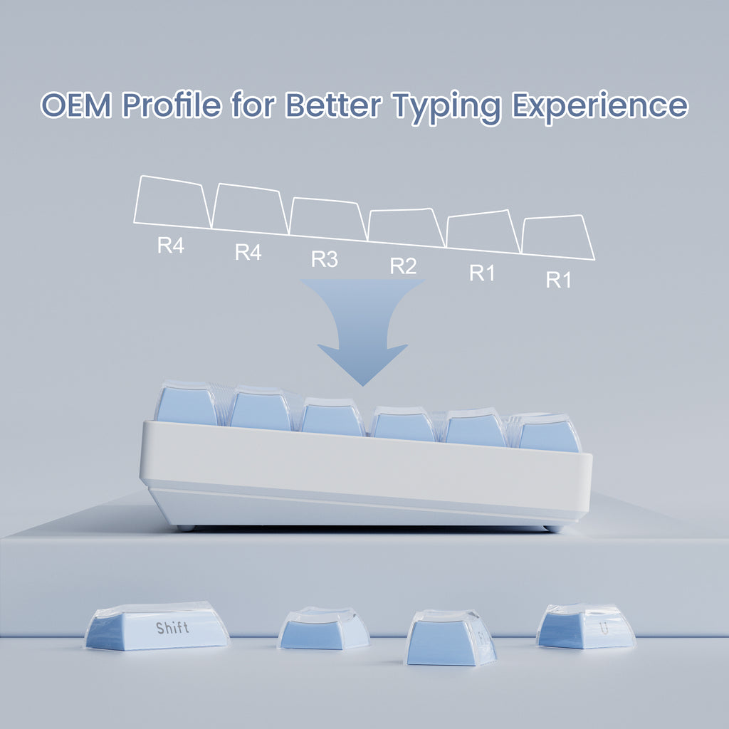 XVX Jello Side-Printed Translucent OEM Profile Keycap (113-Key) - xvxchannel