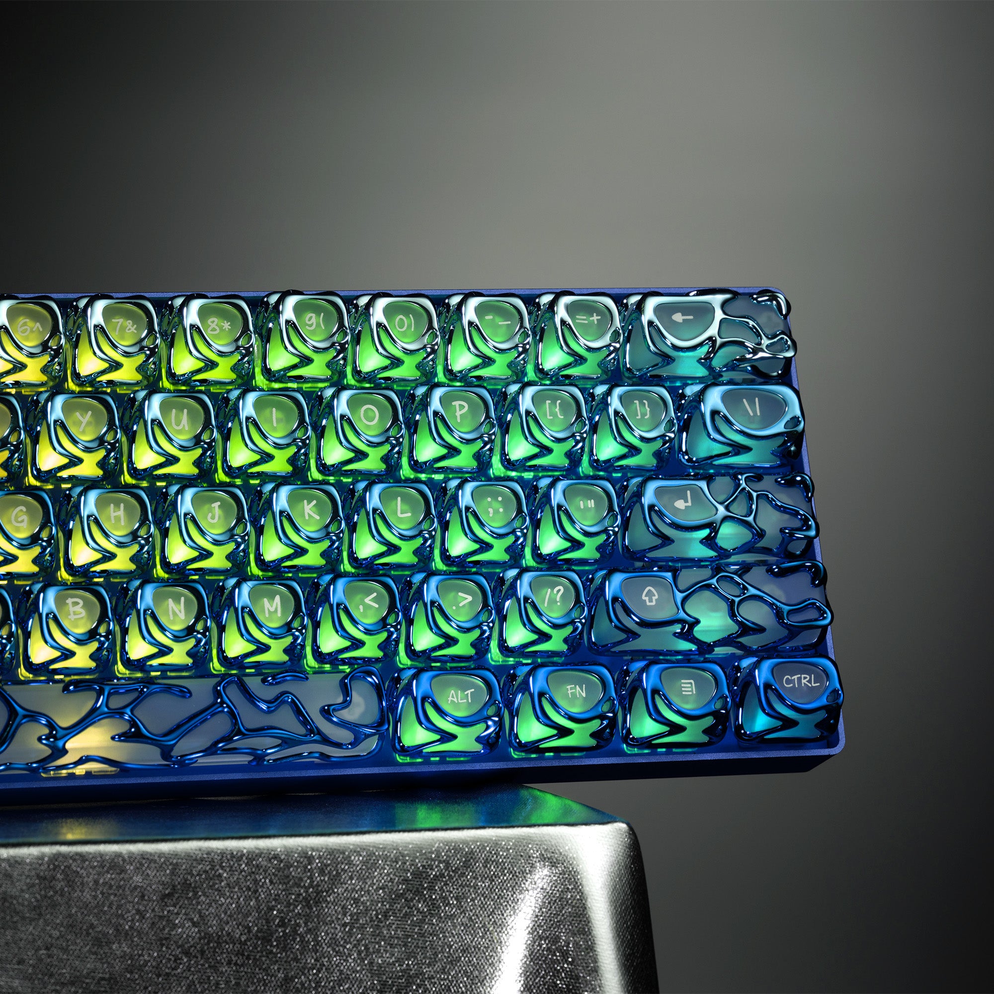 XVX Venom キーキャップ 120keys XVX Venom Themed Liquid Metallic Electroplating ABS+PC Keycap Set