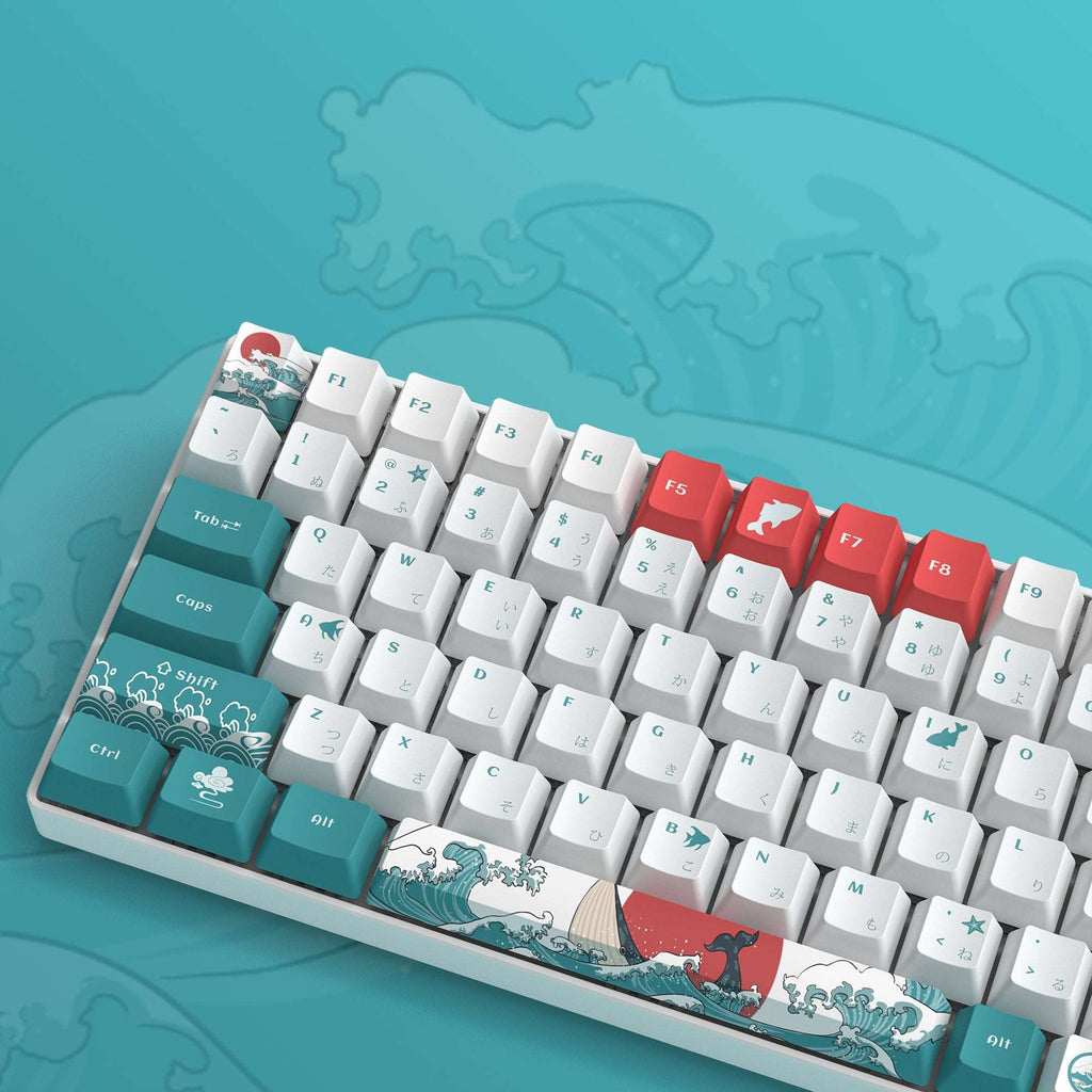 XVX Coral Sea/Kanagawa Cherry Profile Dye-sub PBT Keycap Set (132-Key) - xvxchannel