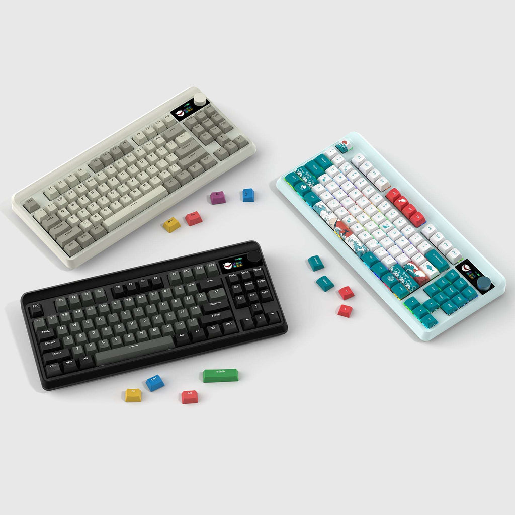 XVX M87 Pro Tri-Mode Smart Display Mechanical Keyboard (Coral Sea/Retro Grey/Shadow) - xvxchannel