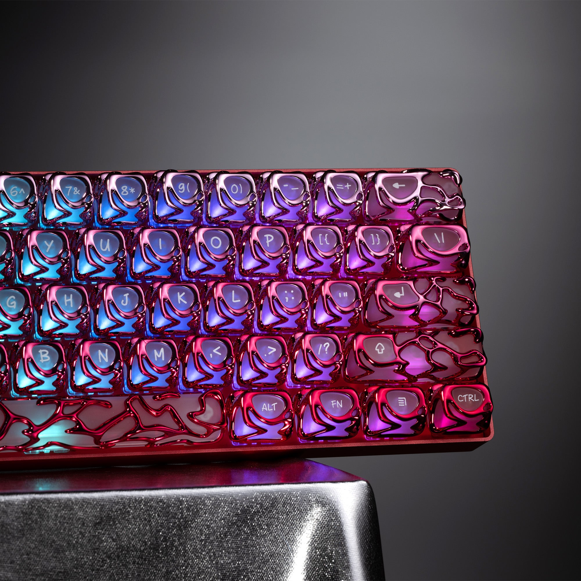 XVX Venom キーキャップ 120keys XVX Venom Themed Liquid Metallic Electroplating ABS+PC Keycap Set