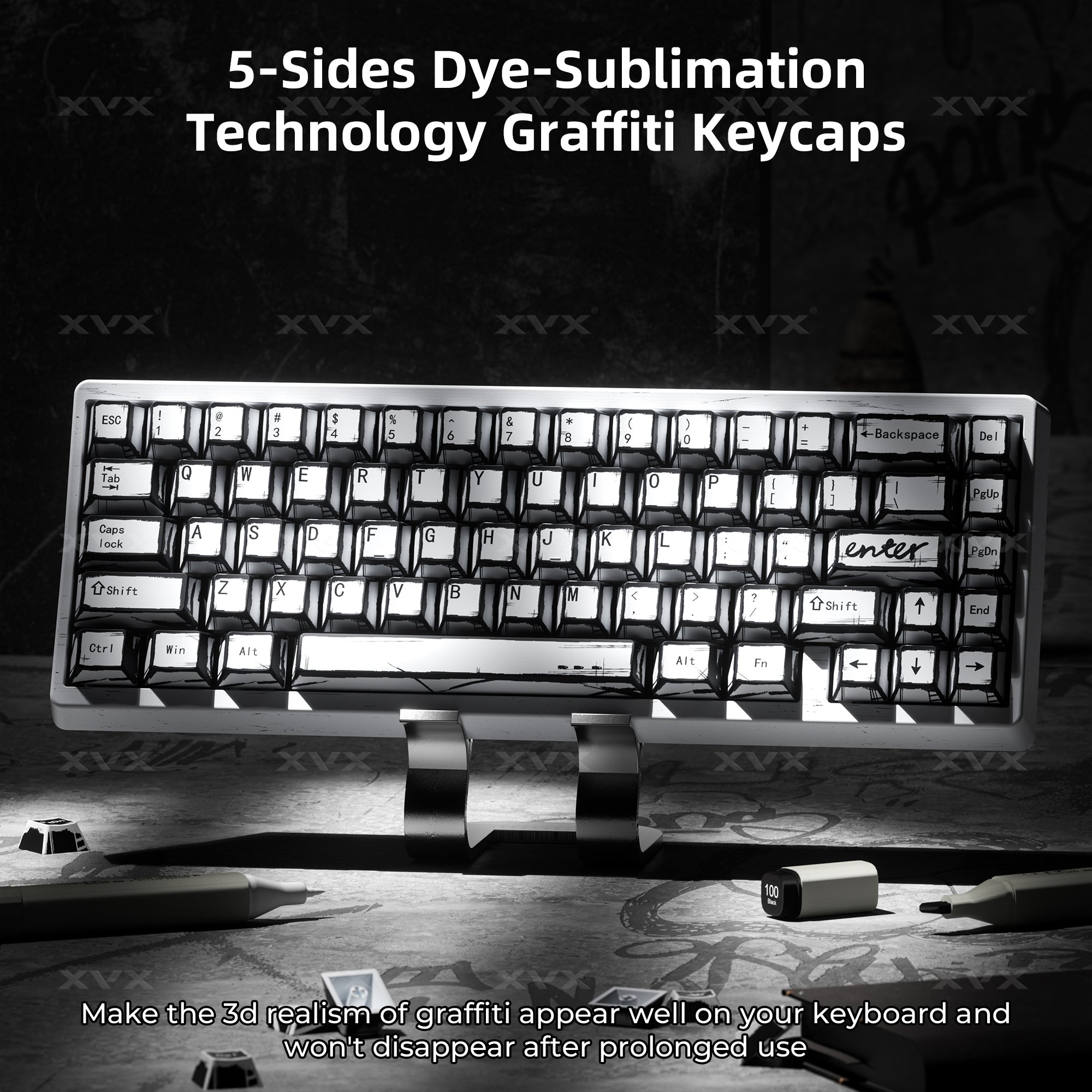 XVX Manga Graffiti Cherry Profile 134-Key Dye-Sublimation PBT Keycap S