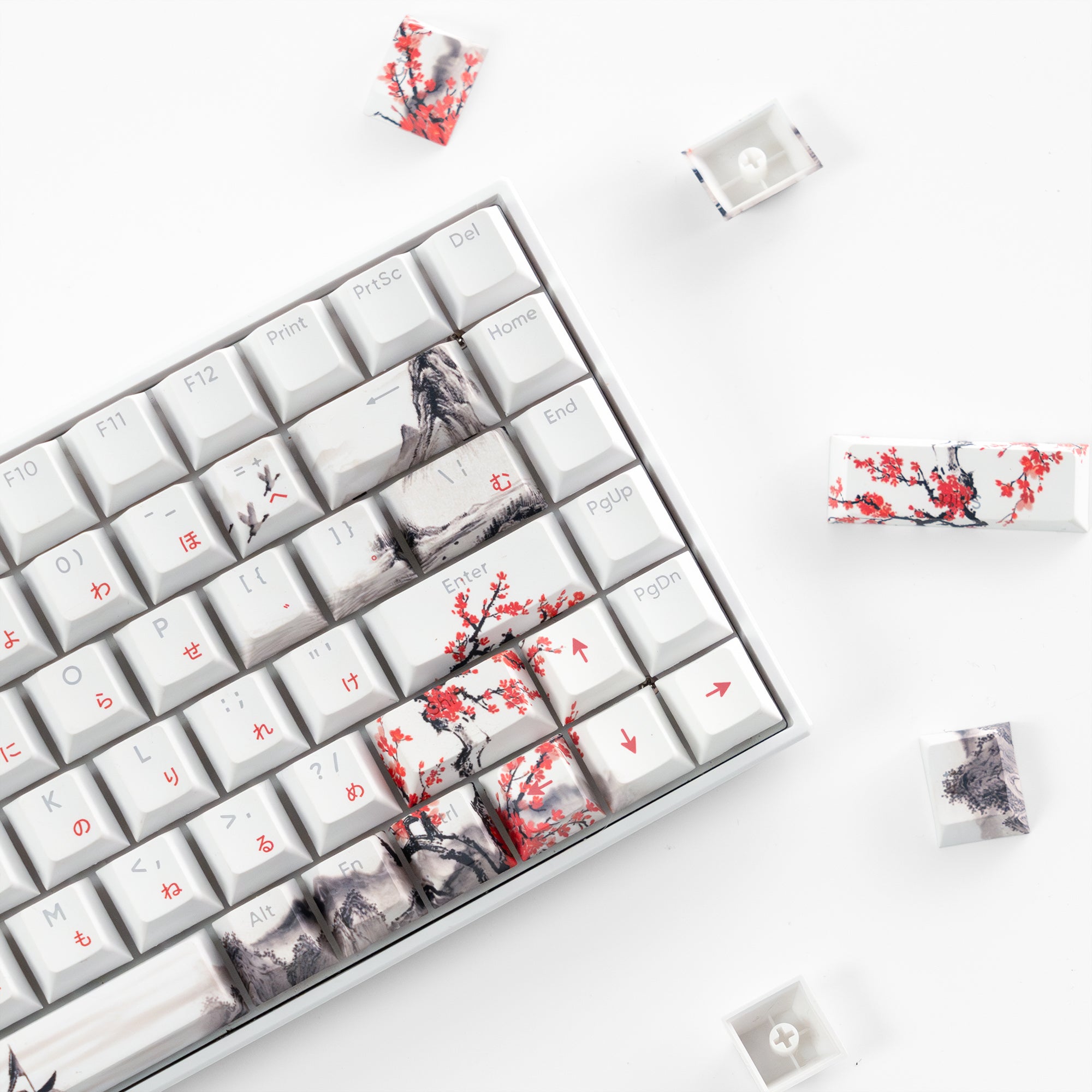 plum様オーダー品　キーホルダー Plum Blossom Cherry Profile Dye-Sublimation Keycap Set | XVX Keyboard