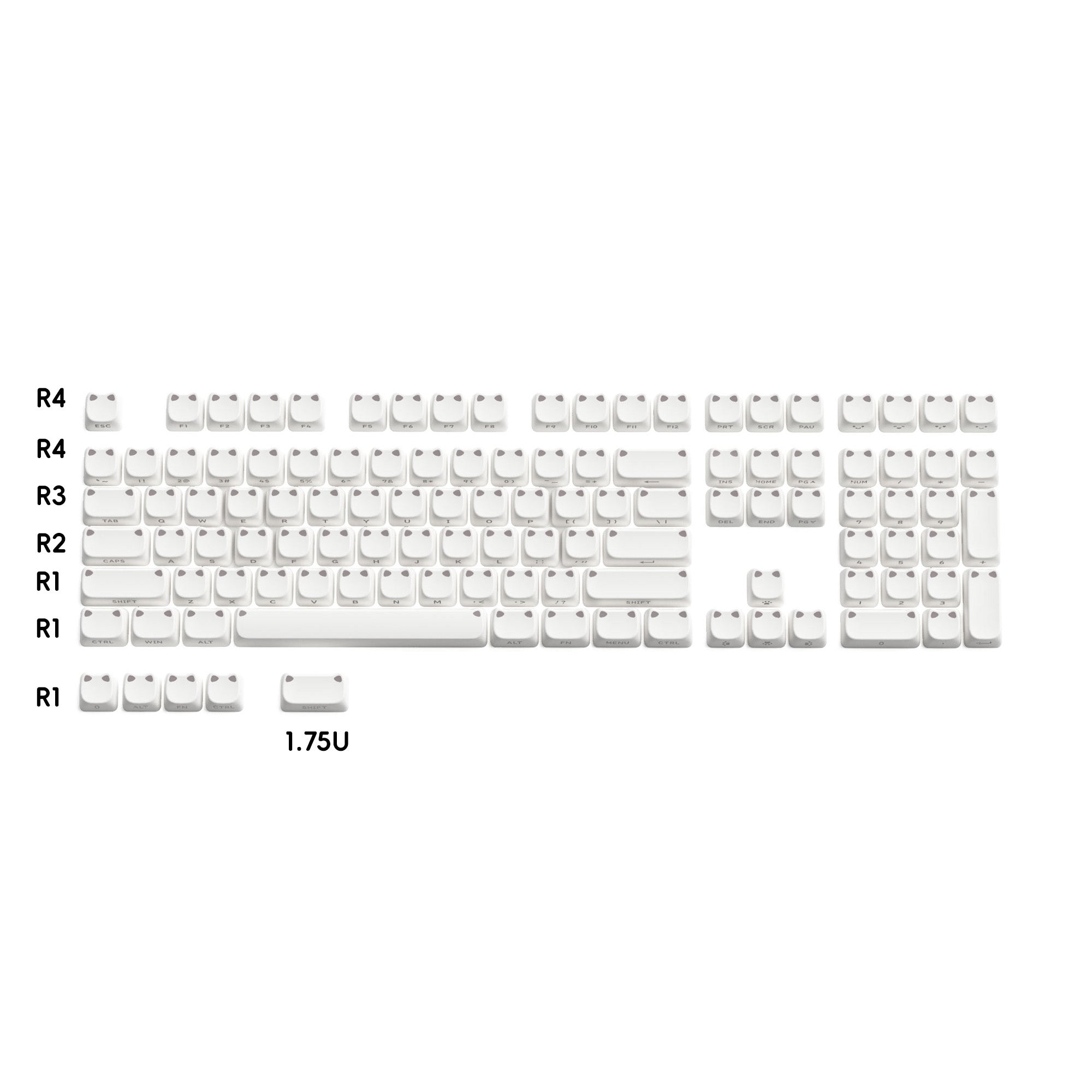 XVX Lumicat MAO Profile Side-Printed Shine-Through 113-Key Keycap Set XVX Keyboard