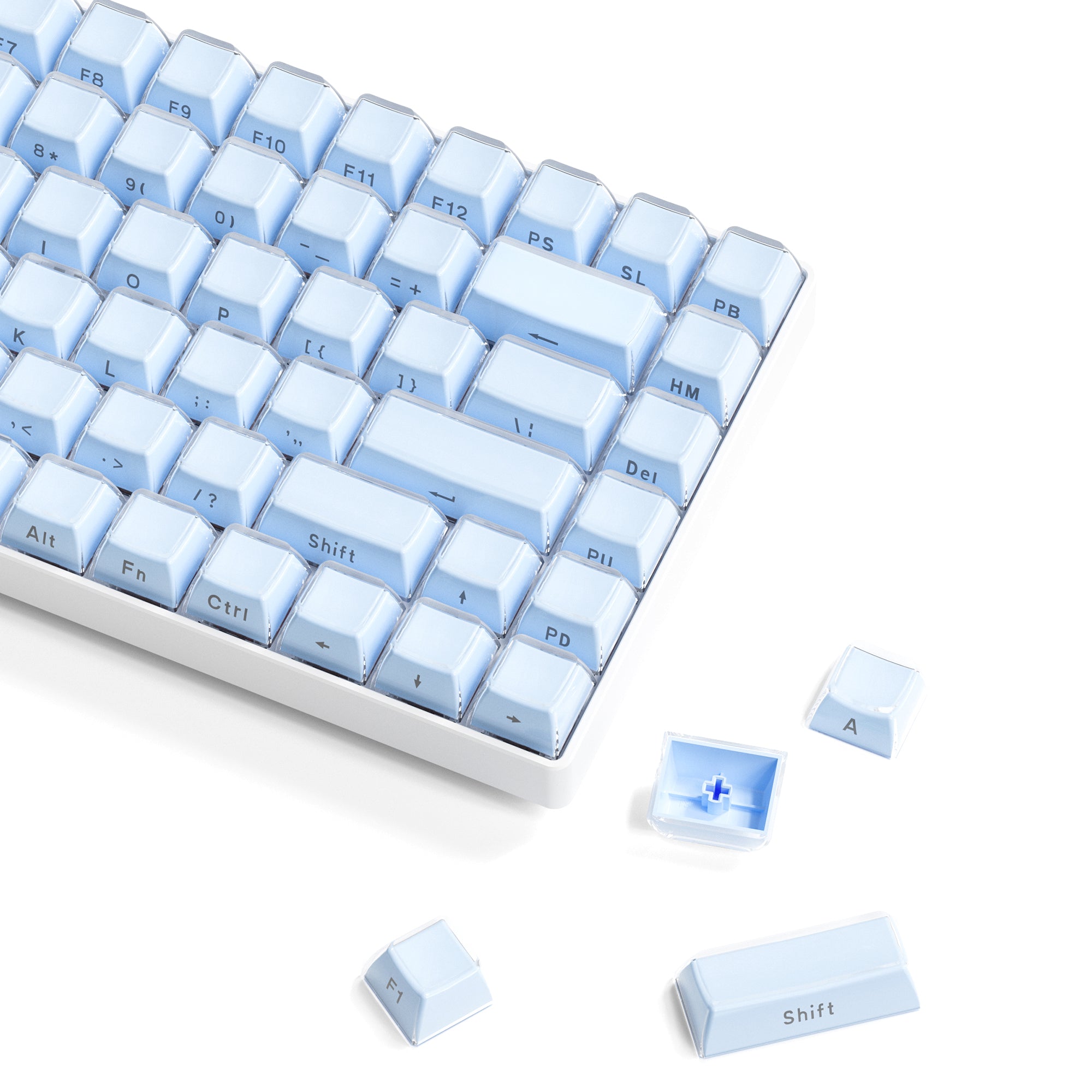 XVX Jelly Side-Printed Translucent OEM Profile Keycap (113-Key