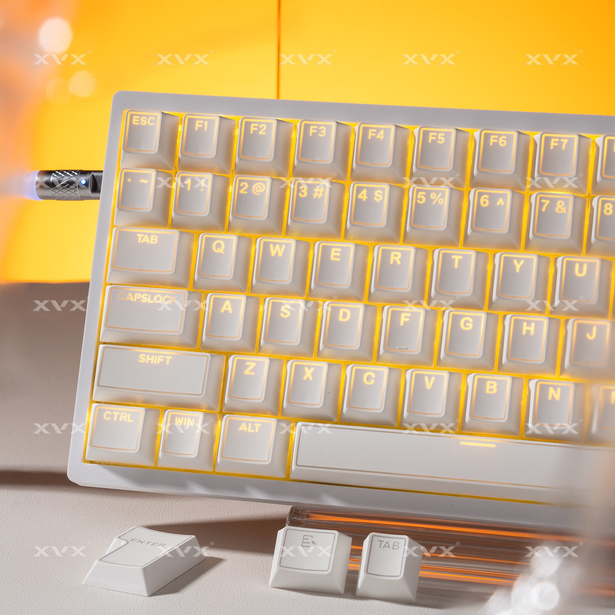 XVX PRISM Shine-Through Double-Shot Cherry Profile PBT Keycap Set 142 ...