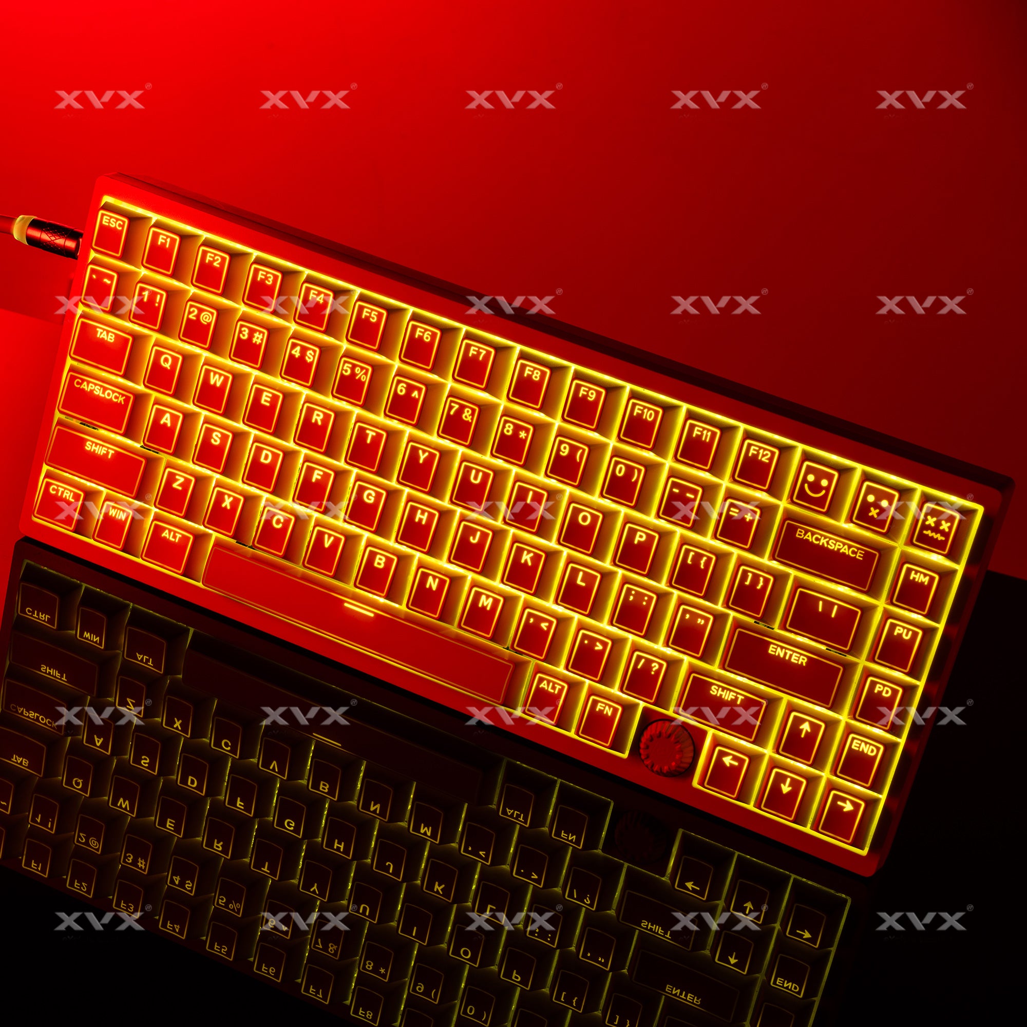 XVX PRISM Shine-Through Double shot Cherry Profile PBT Keycap Set 142 ...